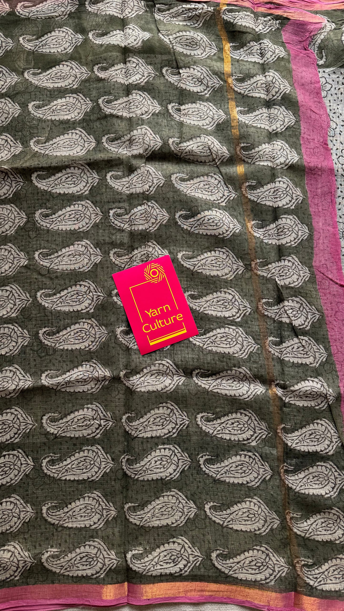 Garmi Ki Chhutti - Black kota doria saree, with gold zari border - YCTORKDAP08