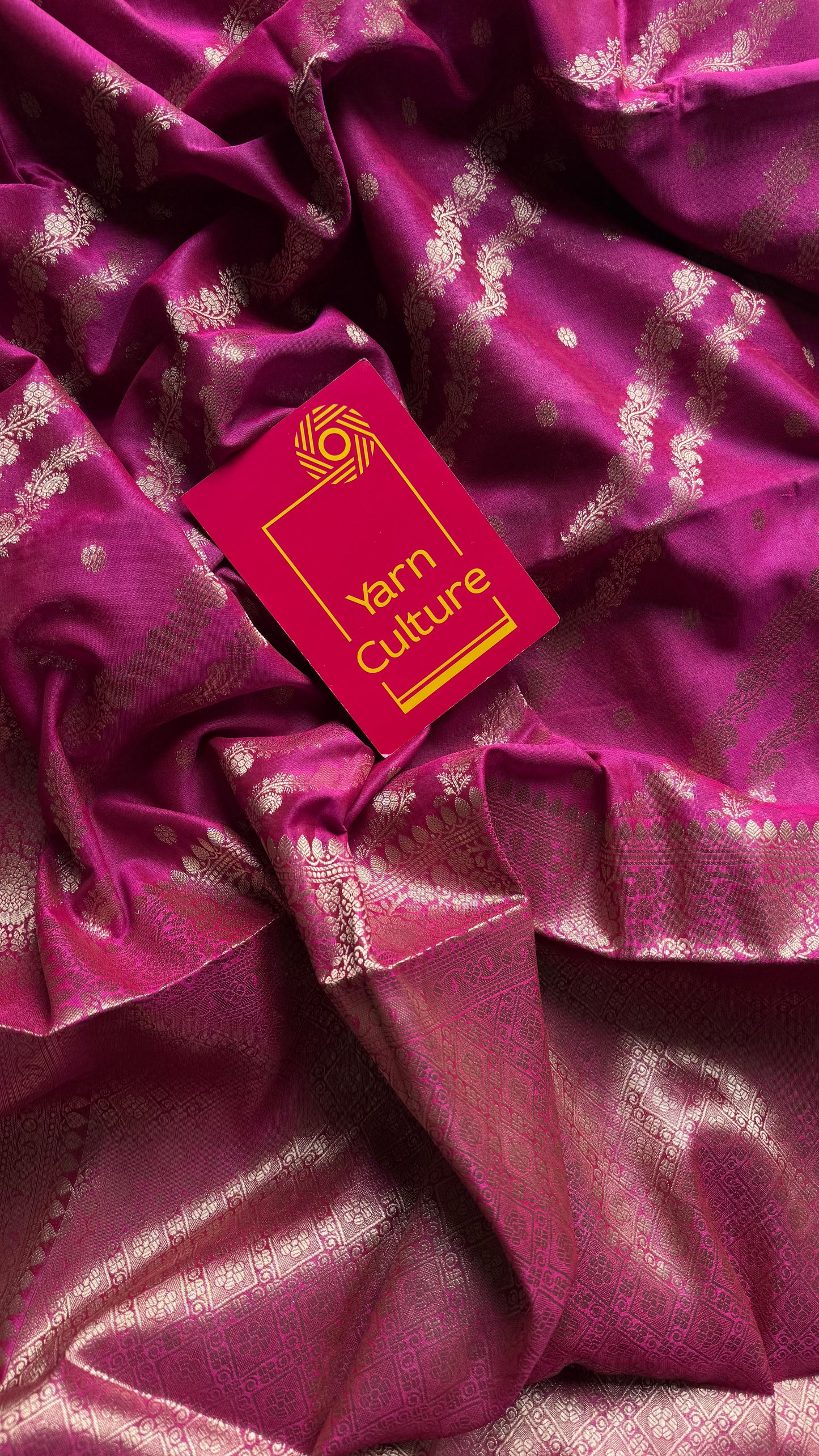 Ruby floral zari, Banarasi semi-georgette - YCDESE16