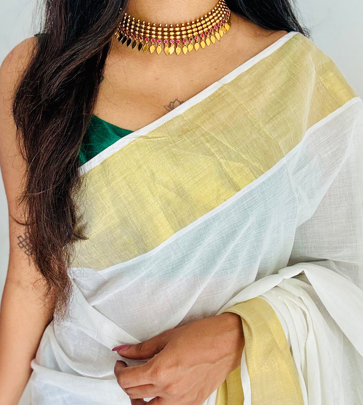 Elakkathali with ruby stones, with earrings - YCGPNP791