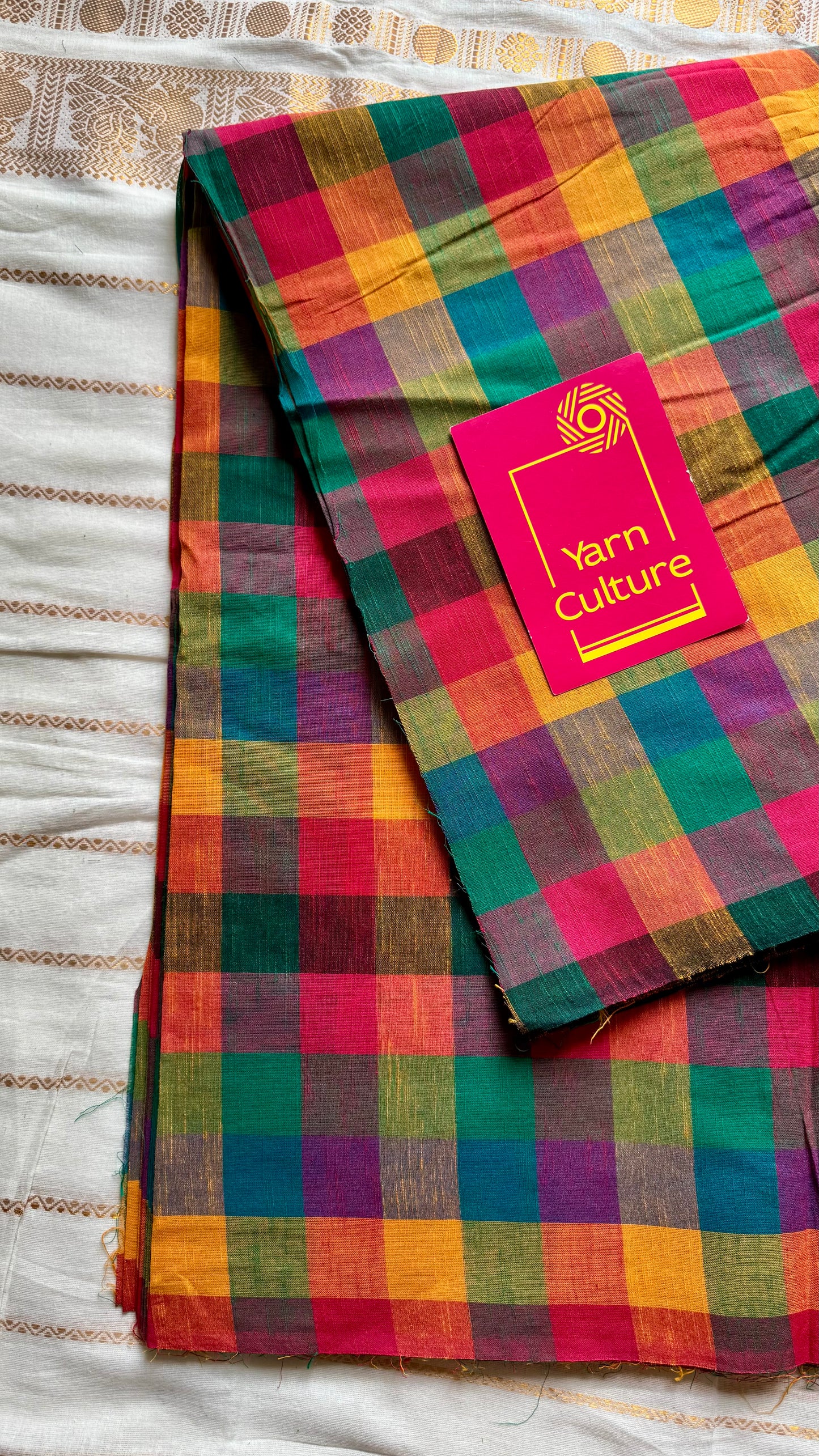 Multicoloured Madras Checks in Pure Cotton Fabric - YCSEFB05