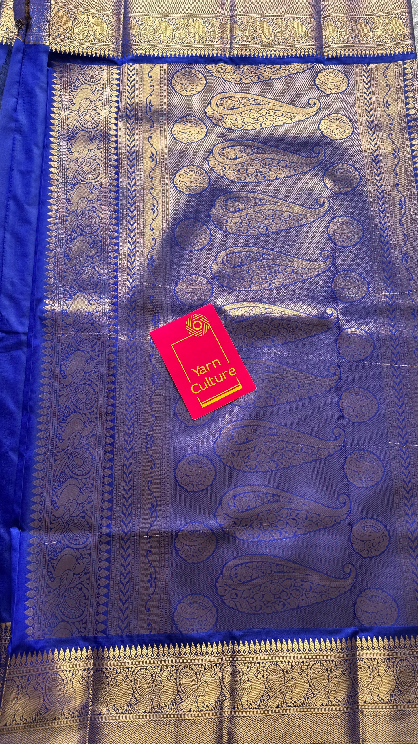 Thousand gold buttas, royal blue, semi-silk - YCCOTNAUSS60