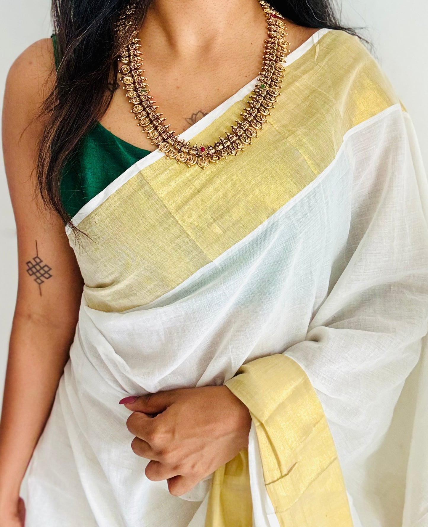Long coin neckpiece (kaasumala), with earrings - YCGPNP722