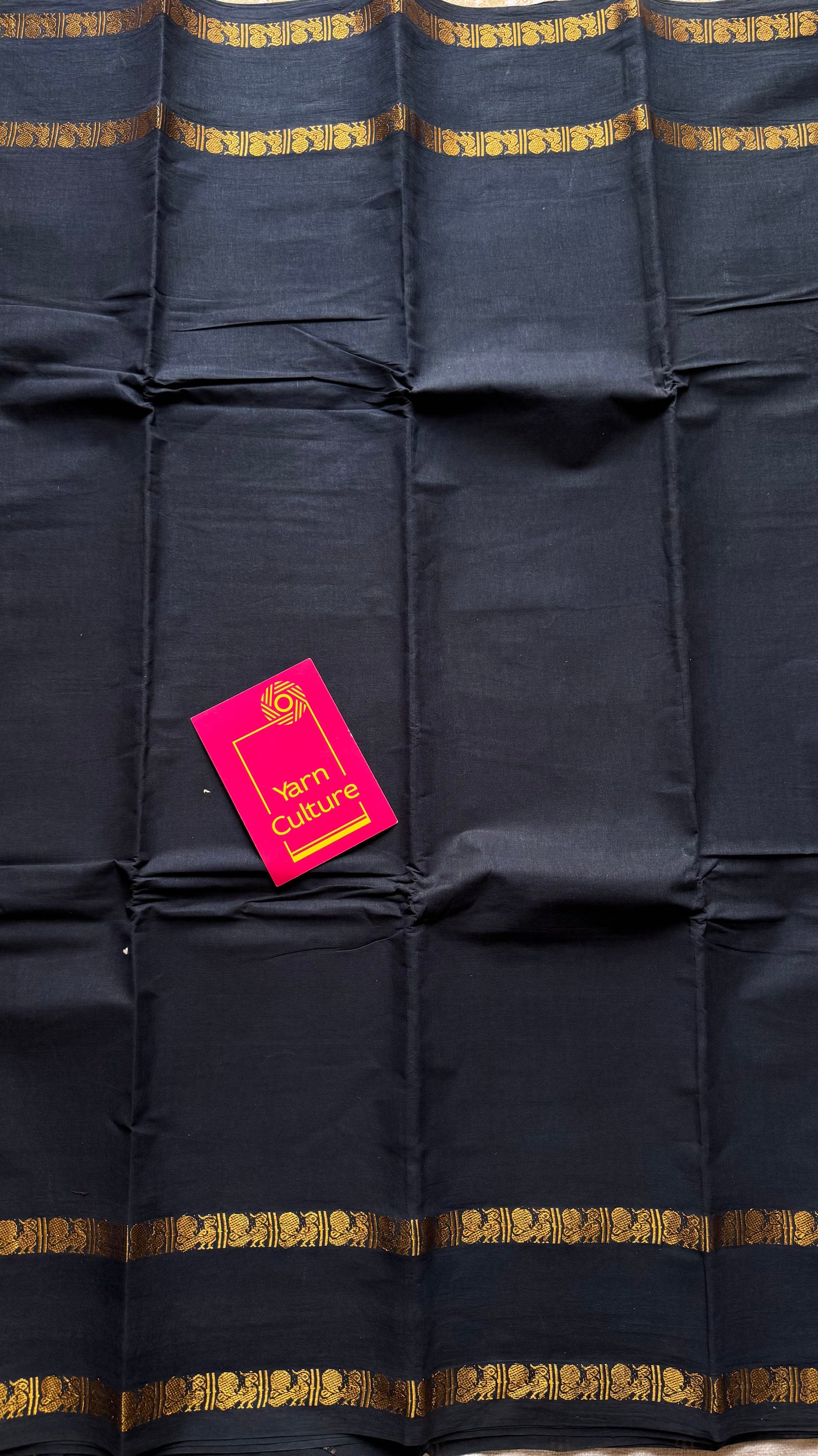 Black rettaipettu peacock gap border, kattuchayam dyed madurai cotton saree  - YCCOTNMSAP100