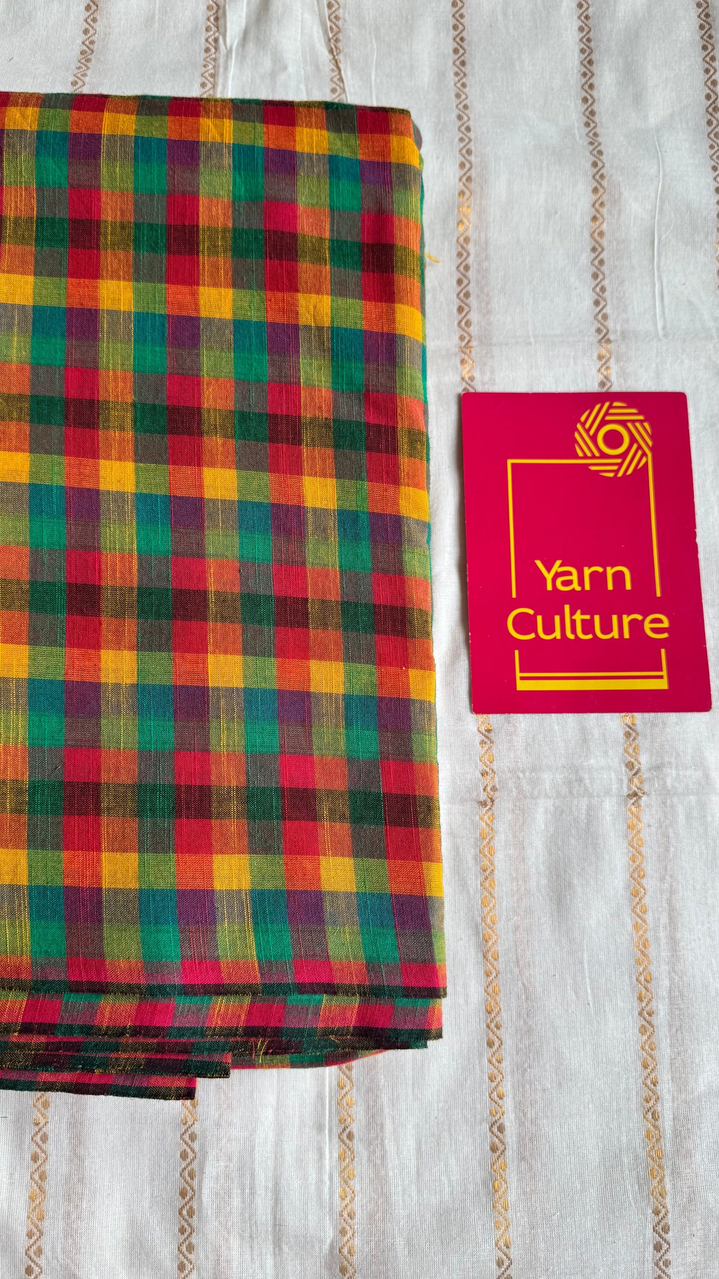 Multicoloured Madras Checks in Pure Cotton Fabric - YCSEFB03