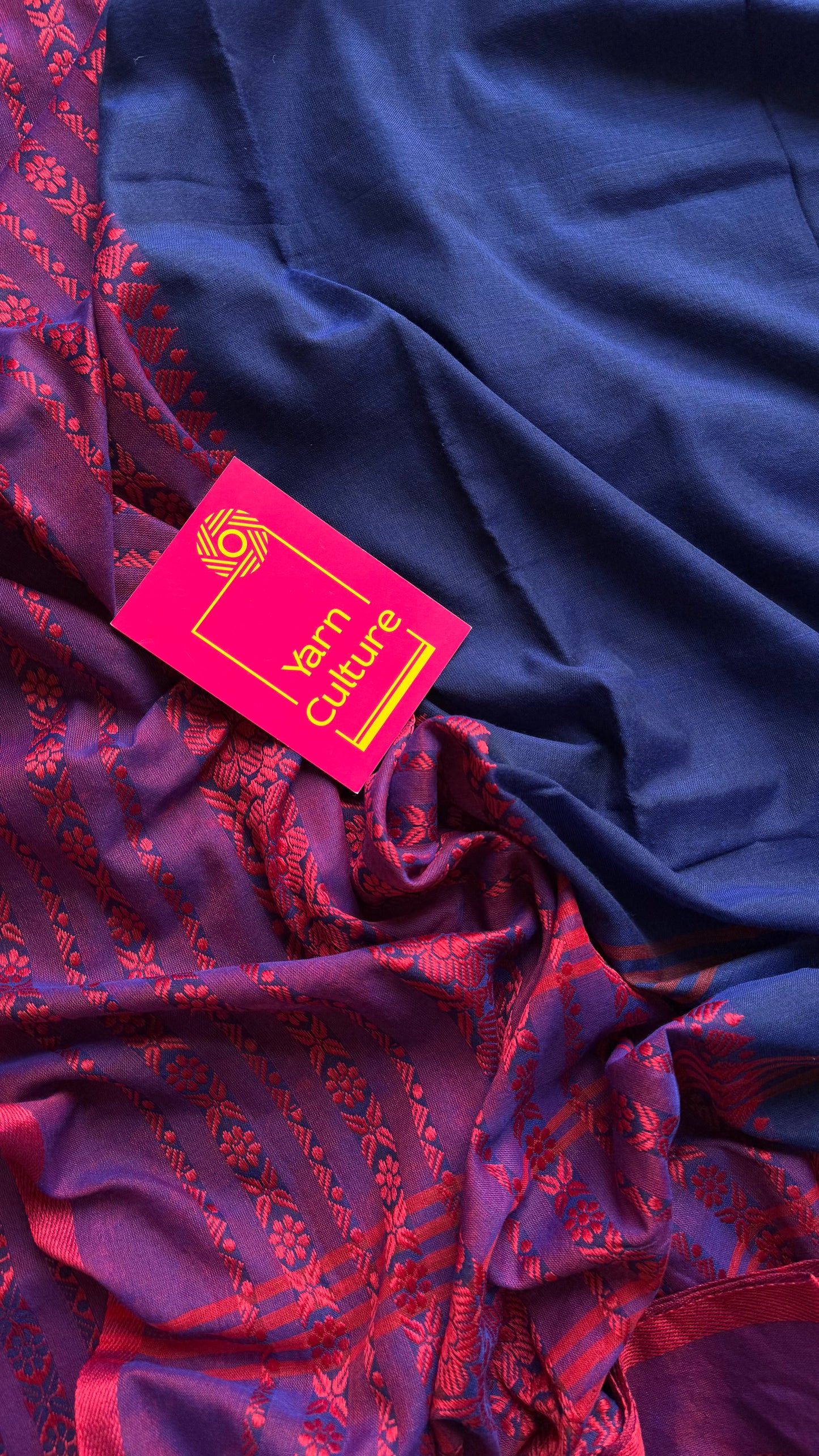 Blue with red and purple threadwork, begampuri soft cotton - YCBCBPJA200