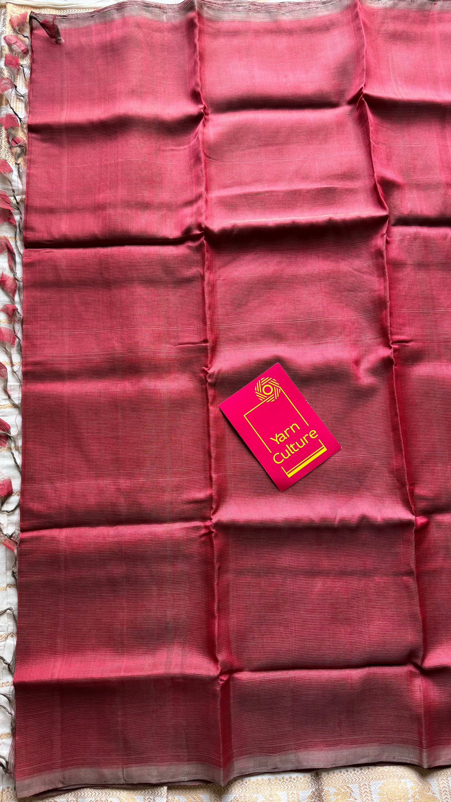 Plain red dual tone, mangalgiri silk cotton, handwoven, soft, light weight - YCWOTDMSAP221