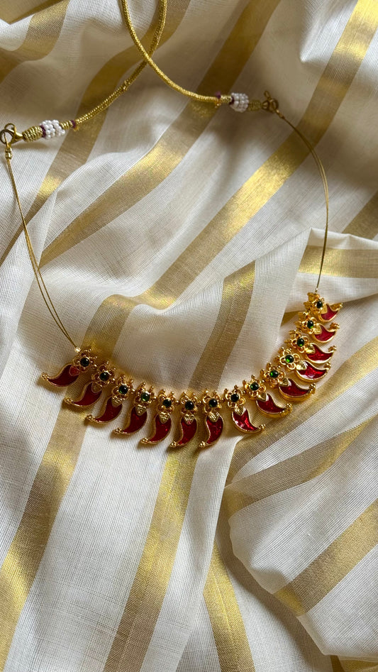 Red palakka necklace