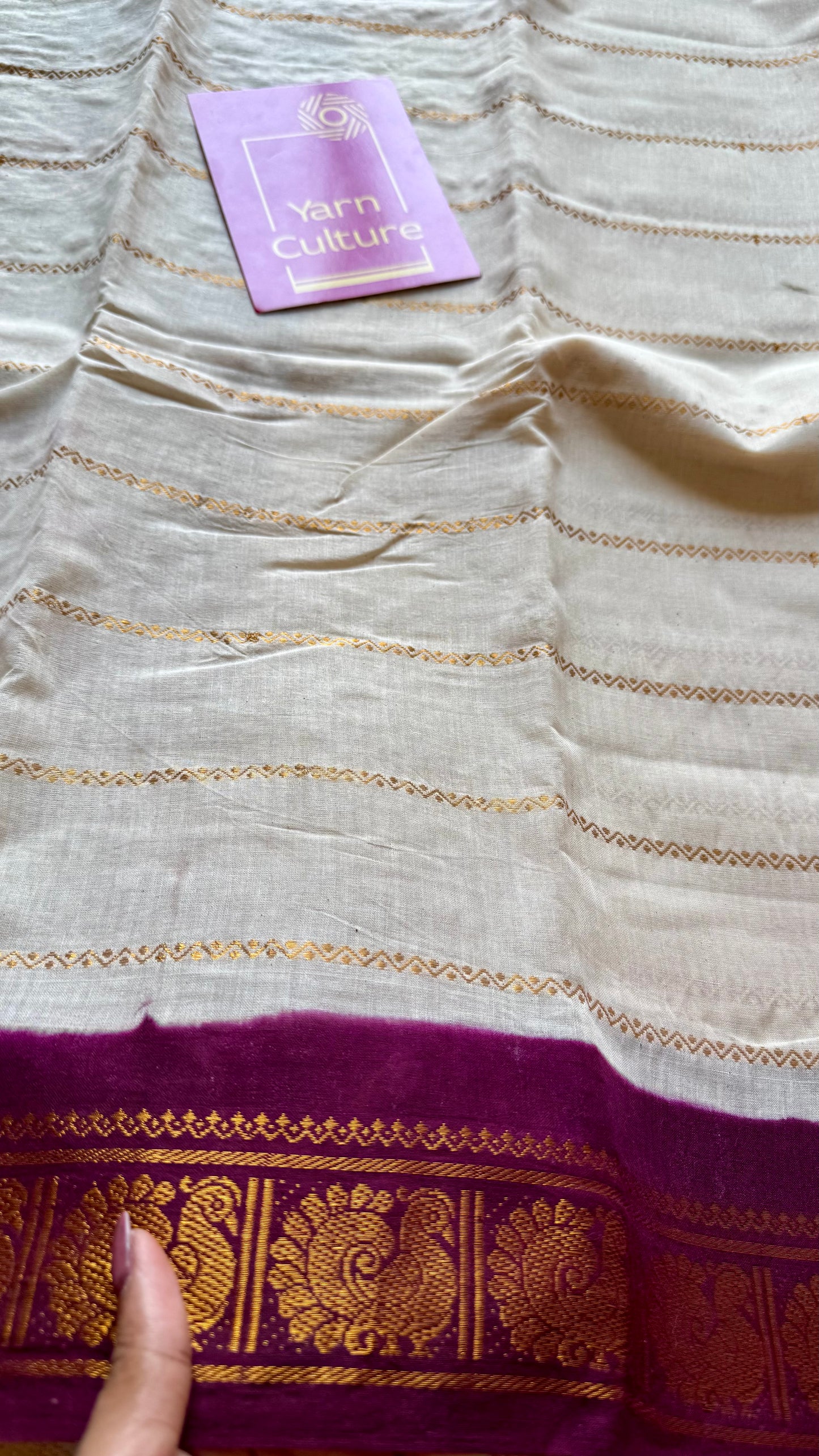 Samantha : Chandanam - Sandal with maroon contrast velthaari sungudi, kattuchayam dyed madurai cotton - YCIEON102