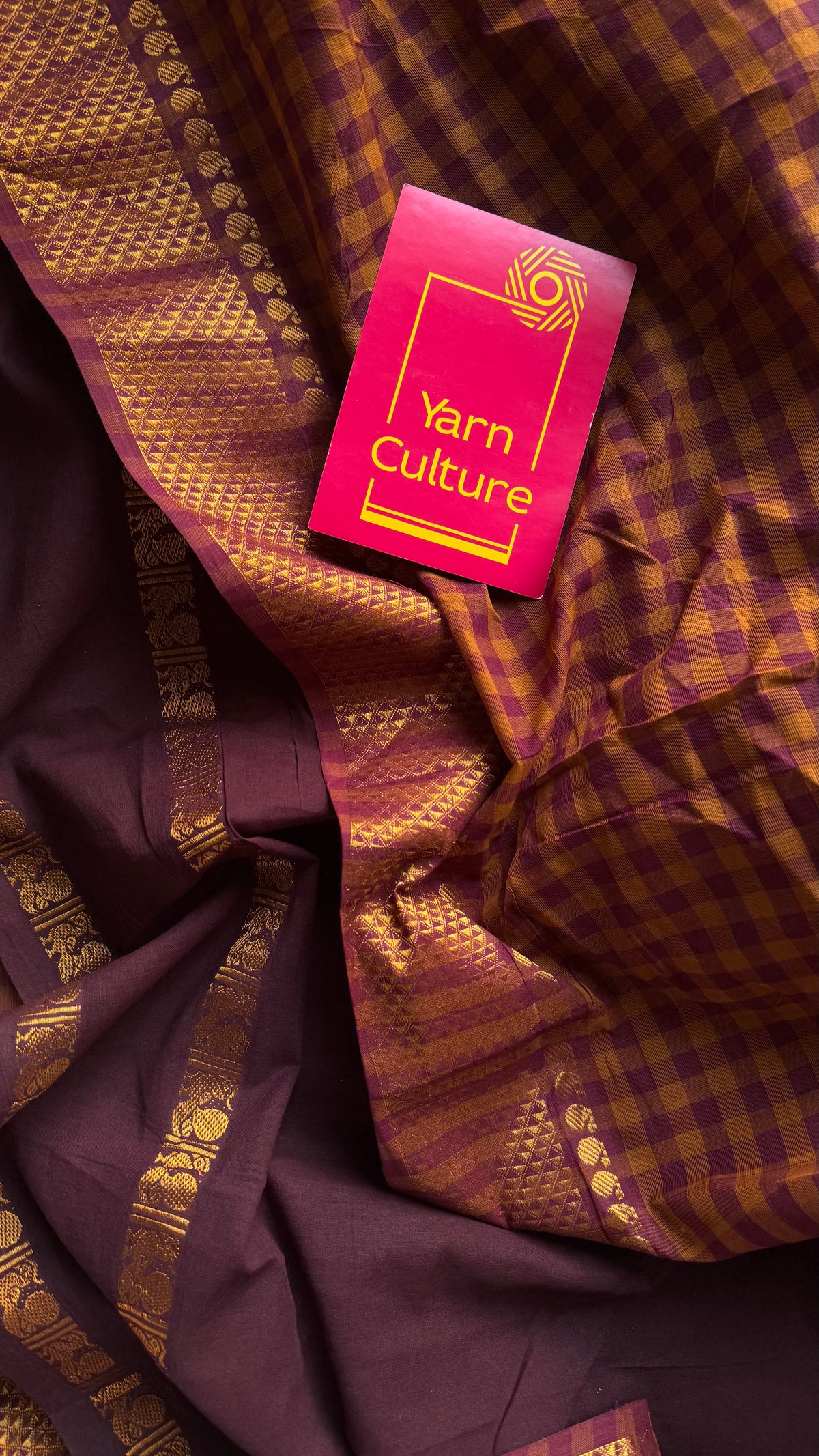 Maroon with rust orange and maroon, with sungudi and chettinad cotton half-half saree - YCCOTNIDOC41