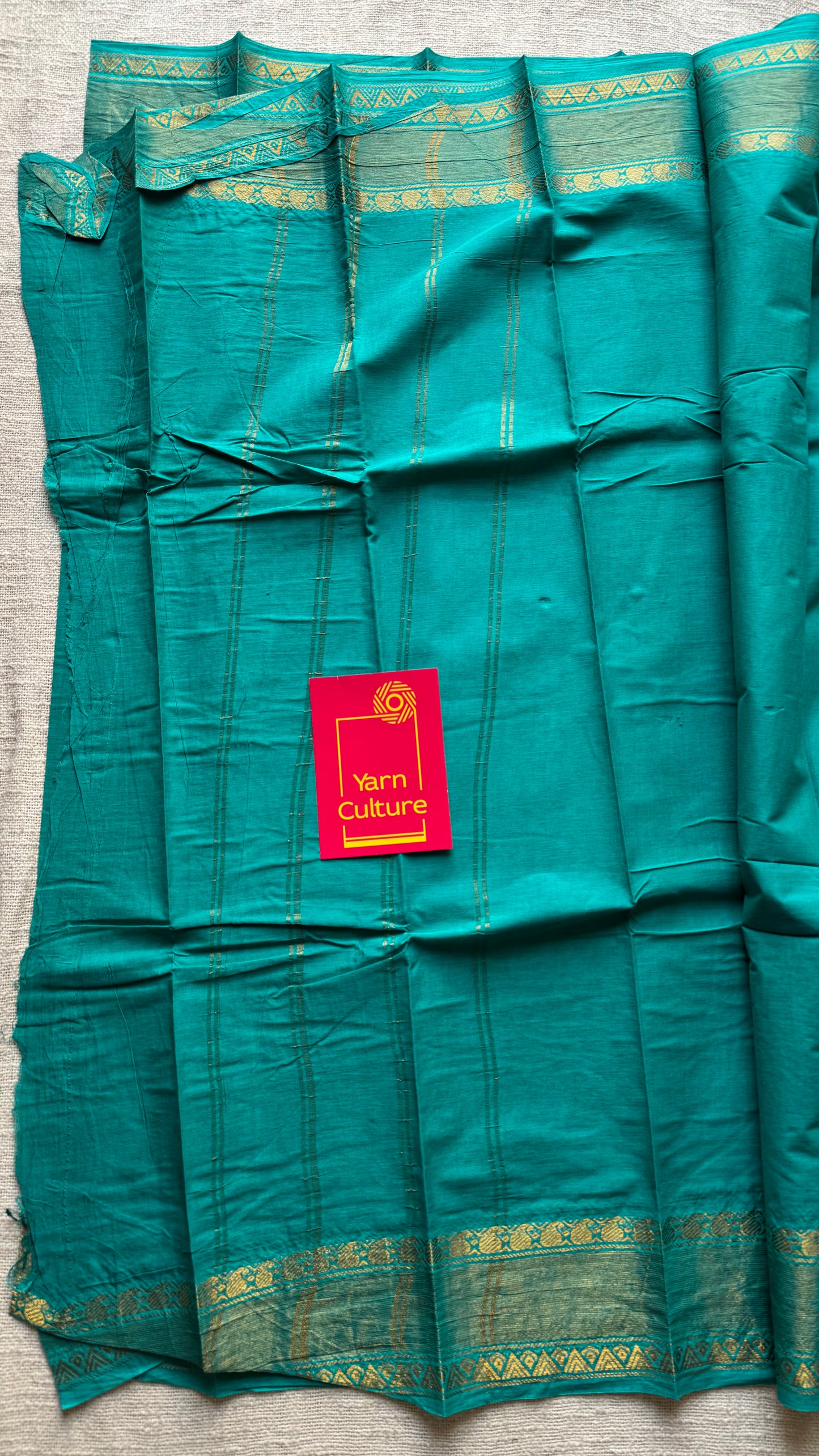 Turquoise kattuchayam dyed madurai soft cotton - YCCOTNSUDE138