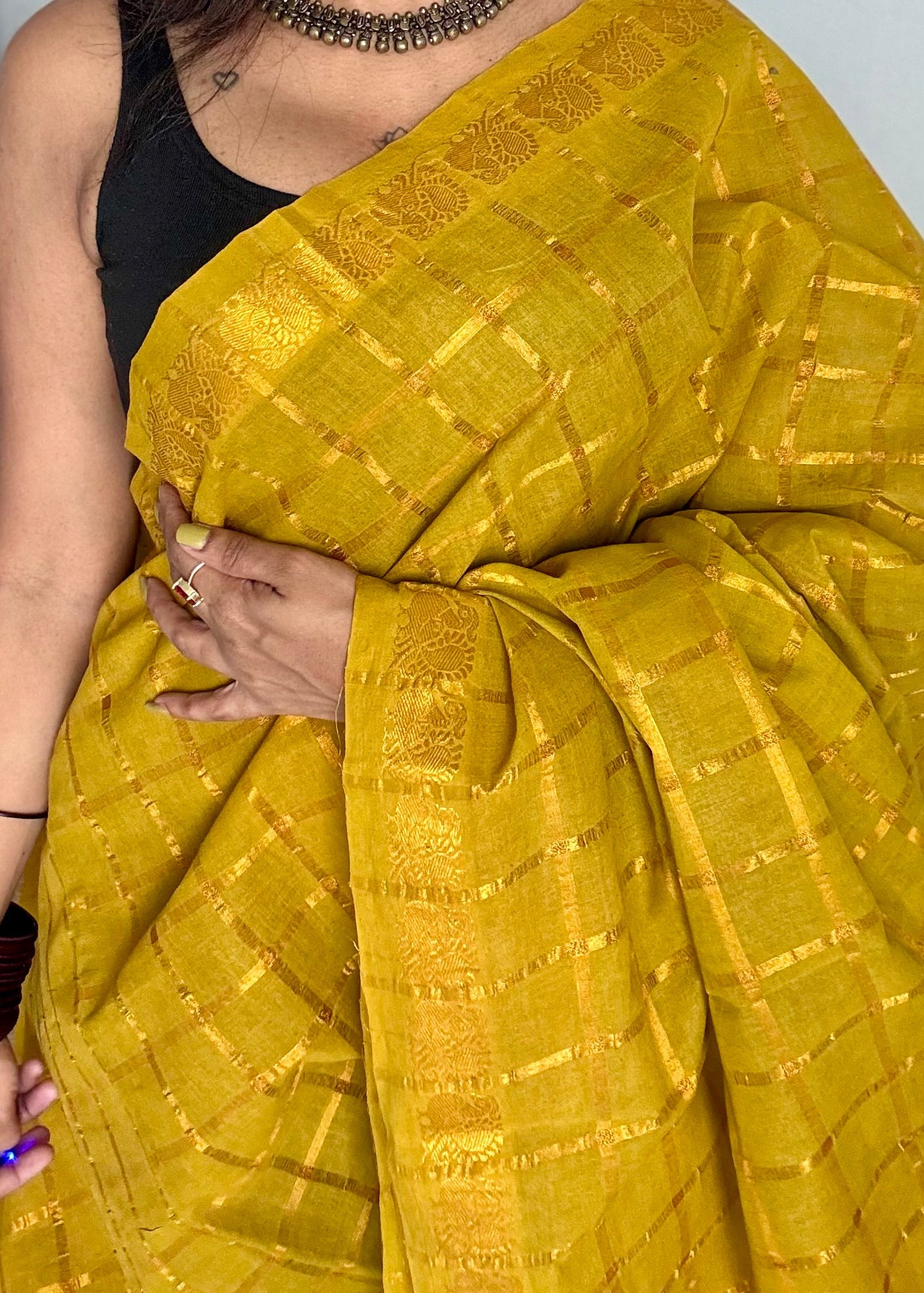 Light green pavithra kattam kattuchayam dyed madurai cotton saree - YCCOTNMSFE120