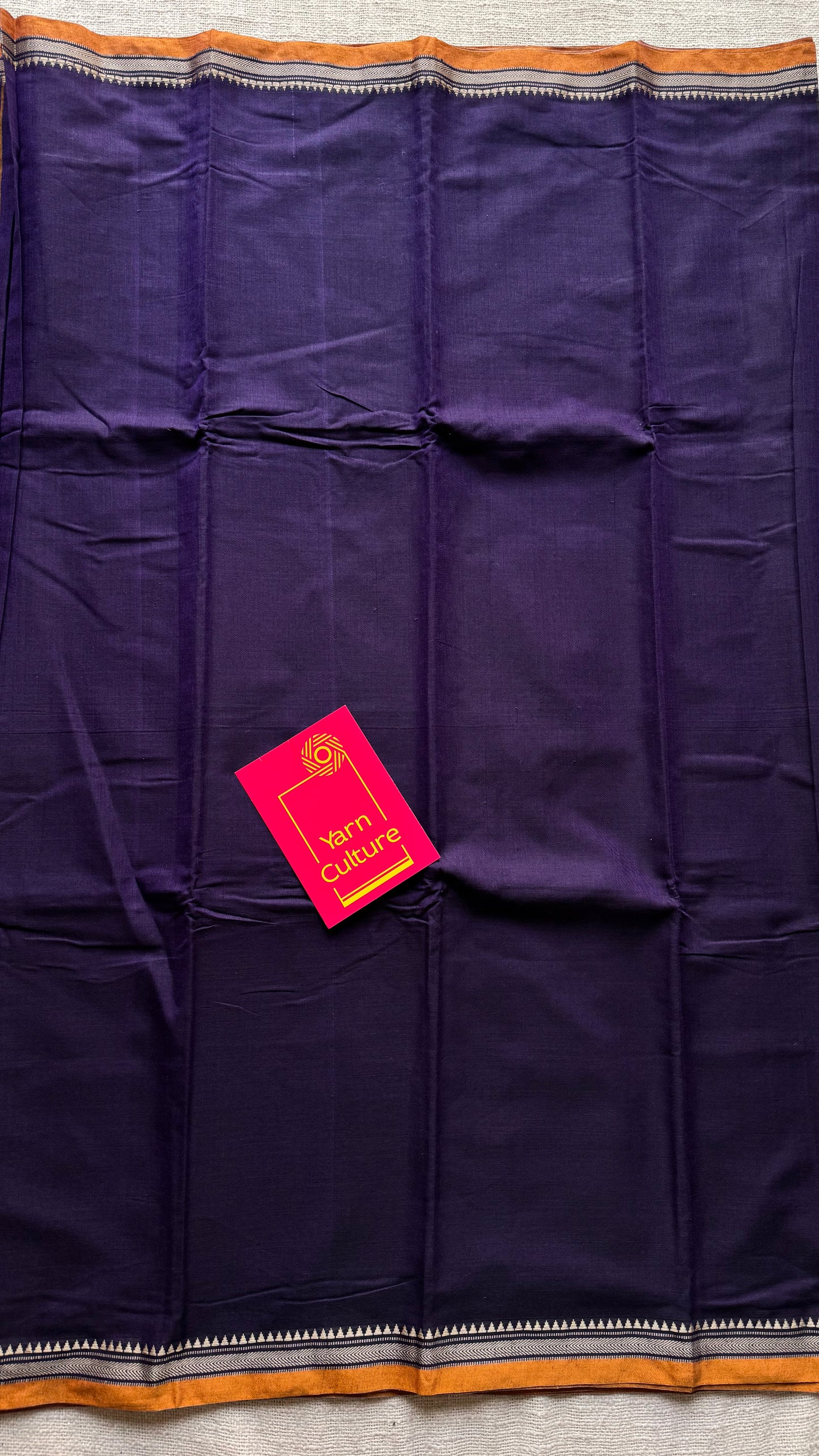 Violet with orange border narayanpet saree, soft cotton - YCWOTDNPFE32