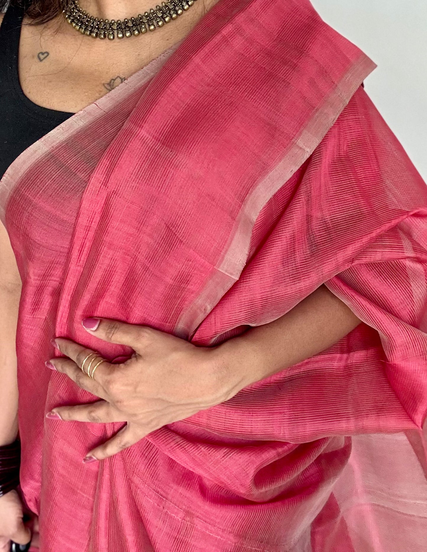 Plain red dual tone, mangalgiri silk cotton, handwoven, soft, light weight - YCWOTDMSAP221