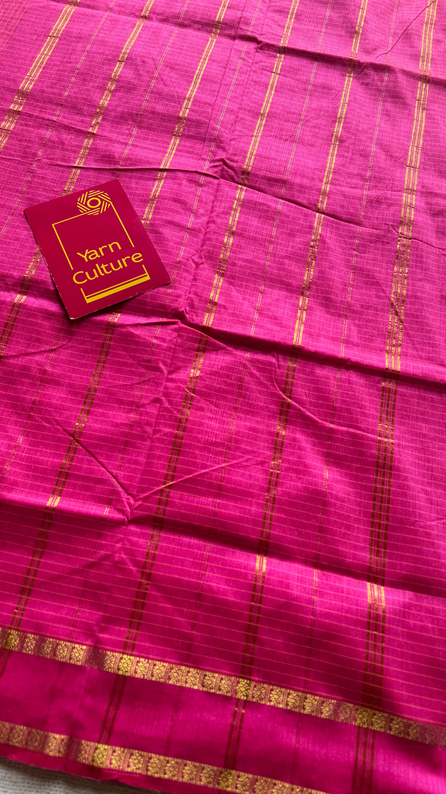 Hot pink, arani checks, cotton silk - YCCOTNOCAR08