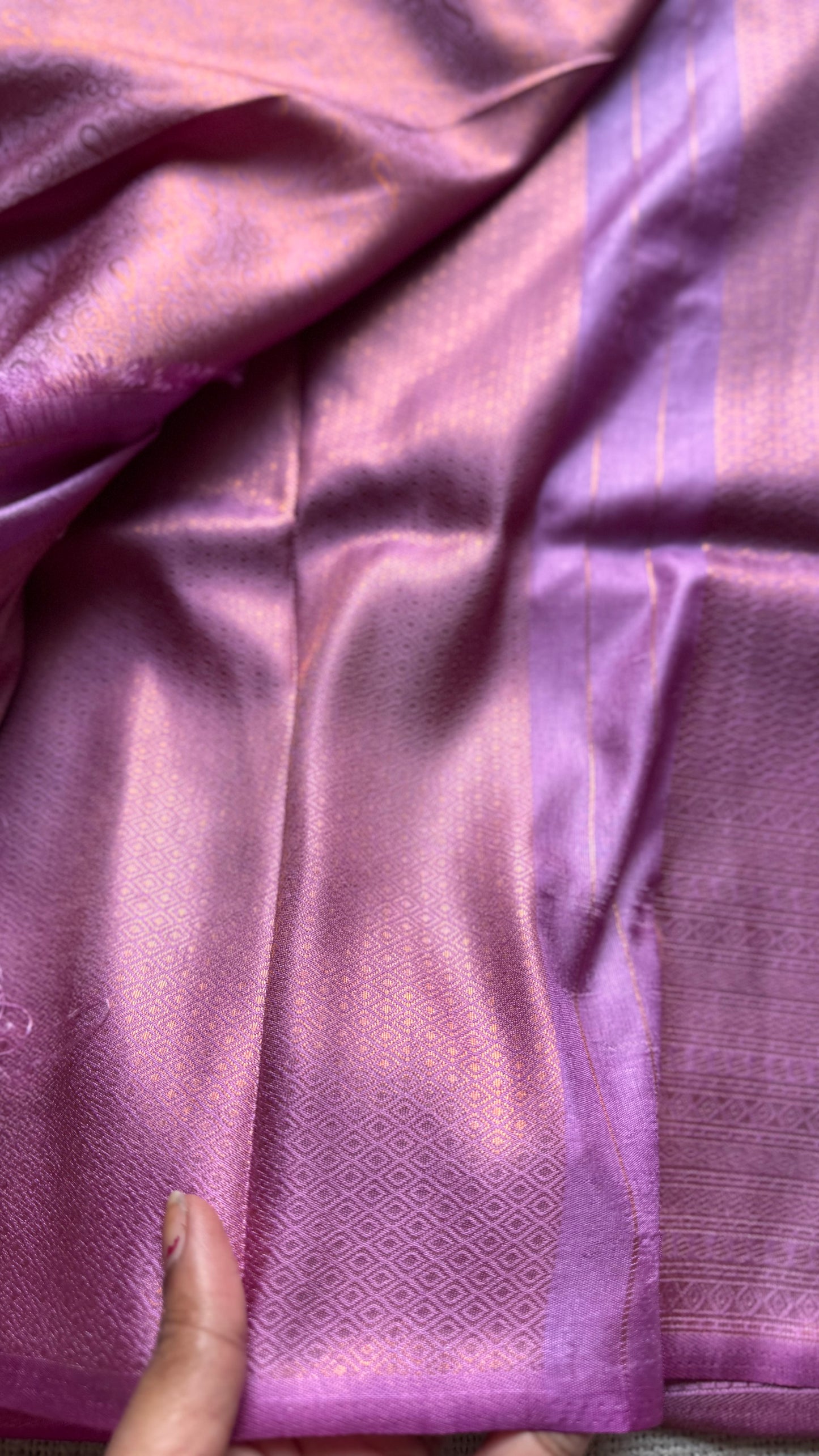 Lavender pink dual tone, antique gold zari, semi -silk - YCDOSOCSS01