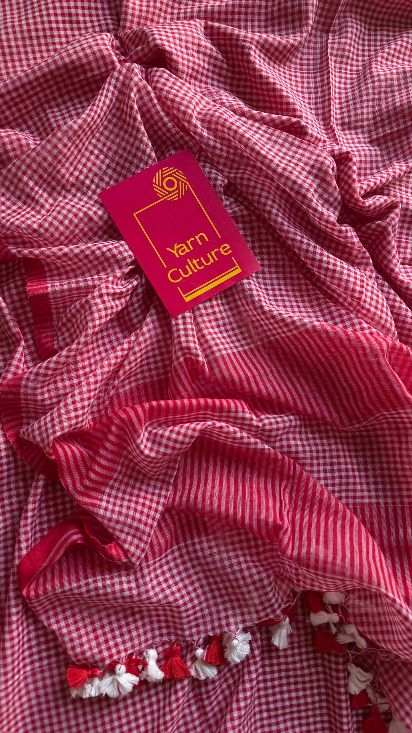 Red and white mul, micro checks - YCBCMCNO03