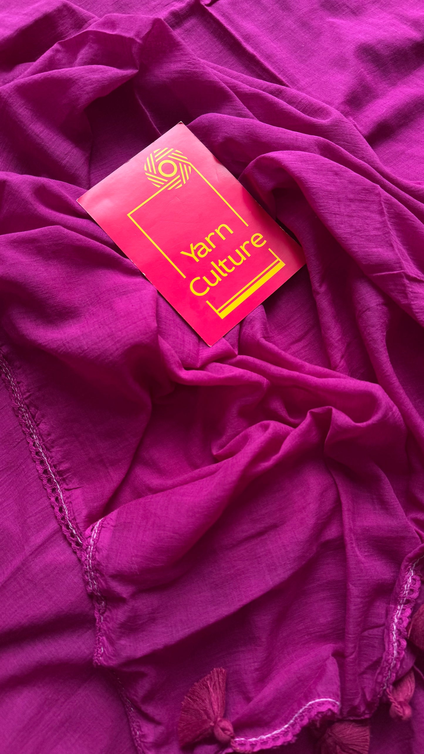 Purple pink plain mul saree with lace border - YCBCMCFE404