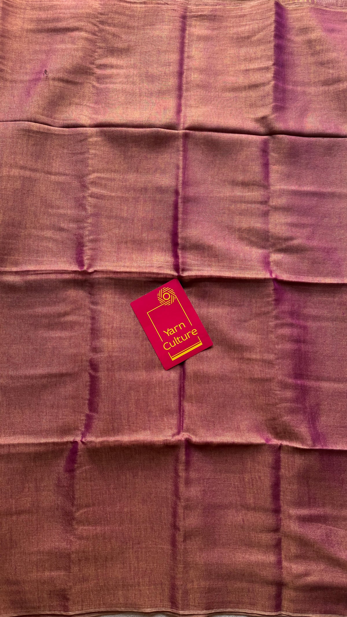 Light purple pink with gold, dual tone metallic tissue linen saree - YCBCLTOC55
