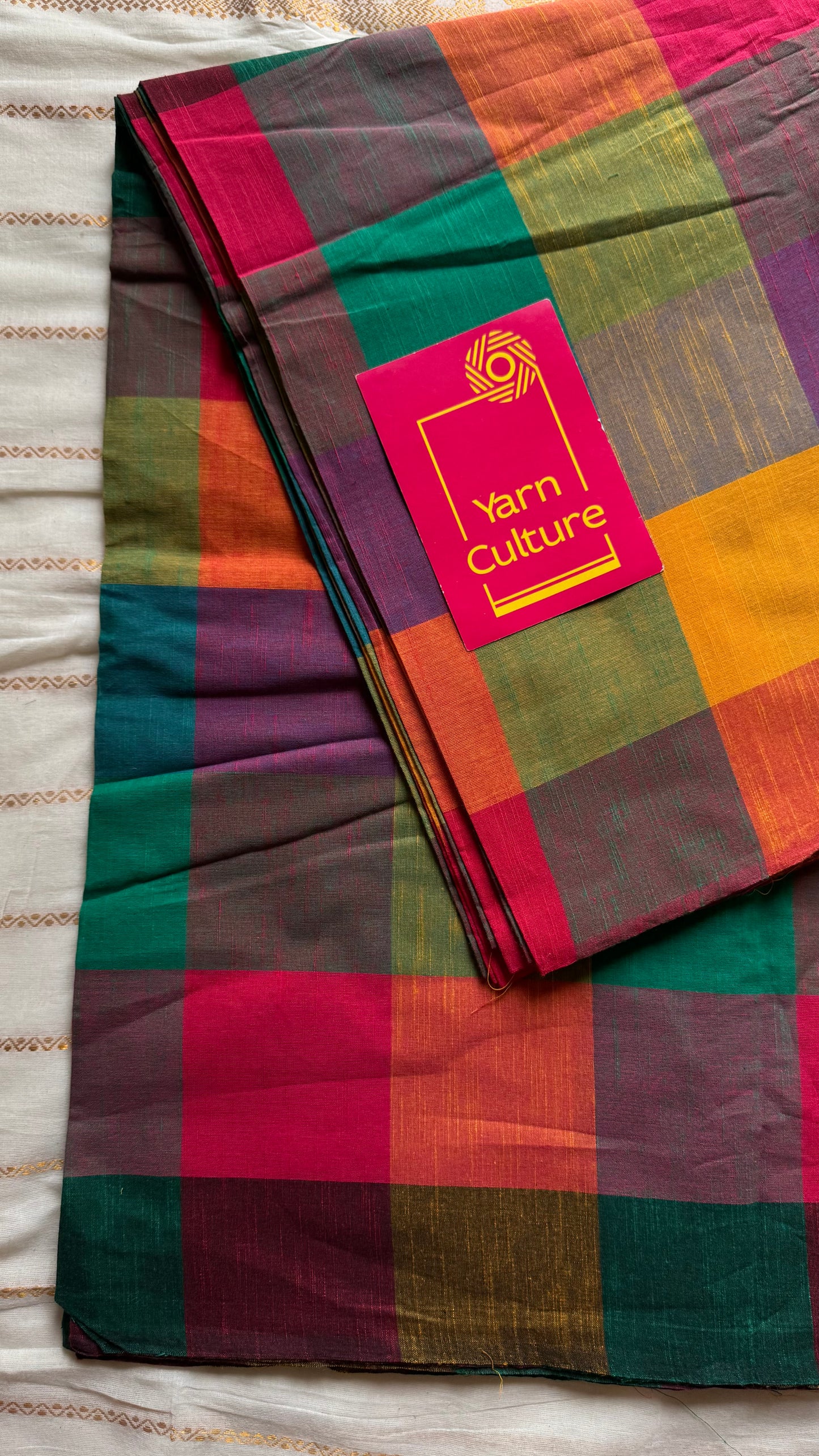 Multicoloured Madras Checks in Pure Cotton Fabric - YCSEFB01