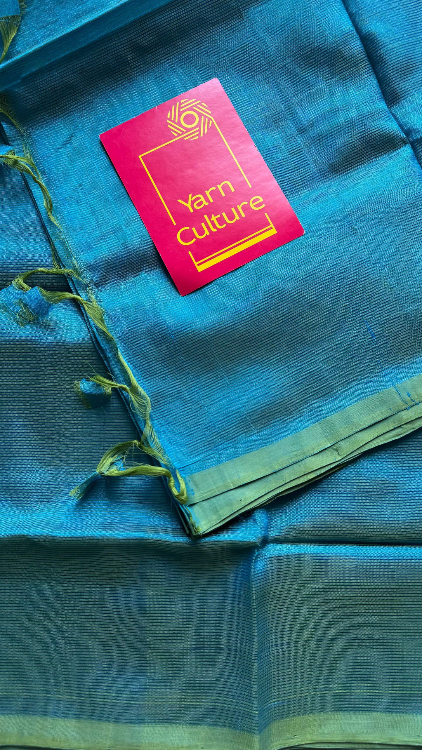 Plain blue green dual tone, mangalgiri silk cotton, handwoven, soft, light weight - YCWOTDMSAP222