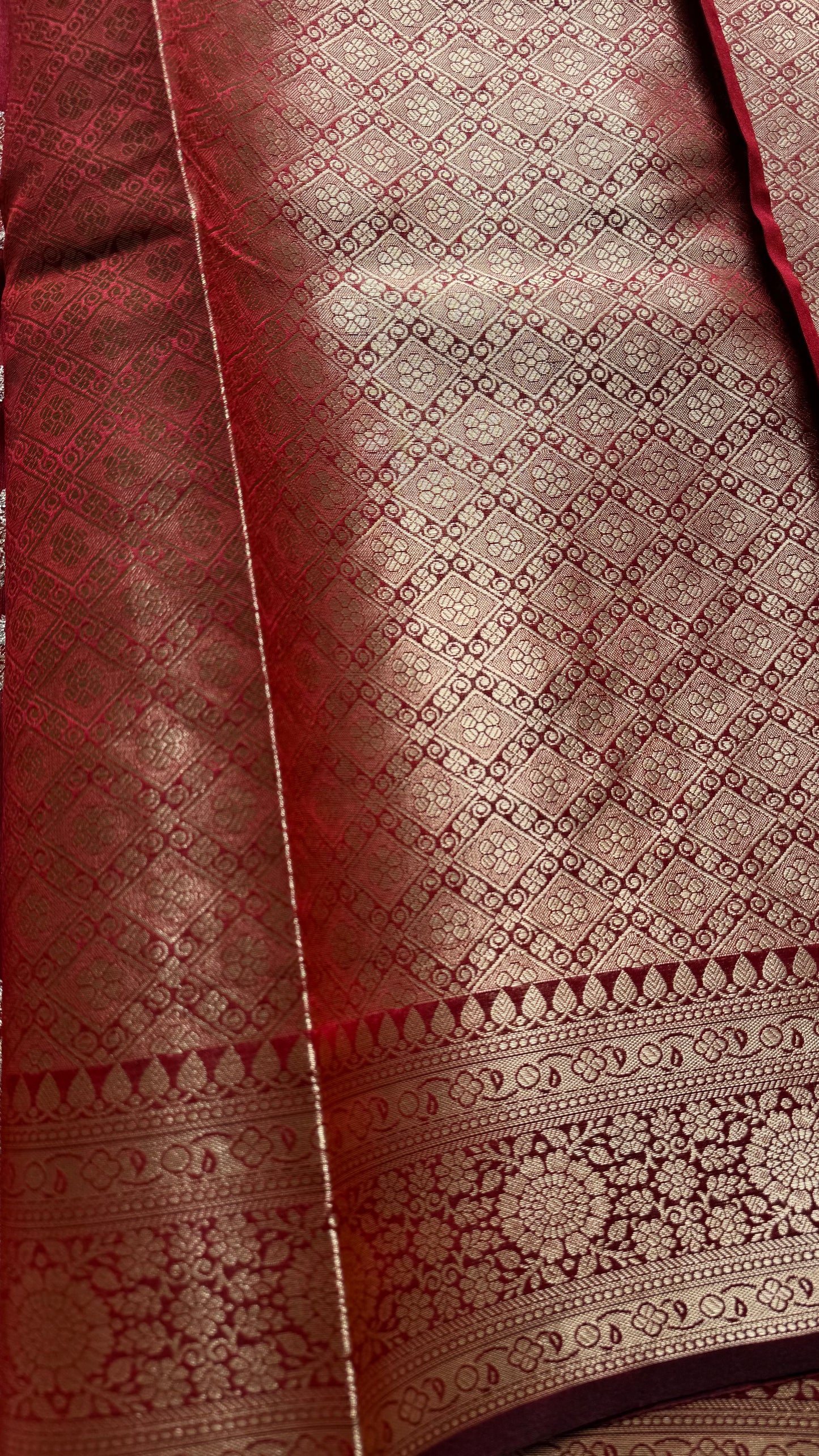 Maroon floral zari, Banarasi semi-georgette - YCDESE13
