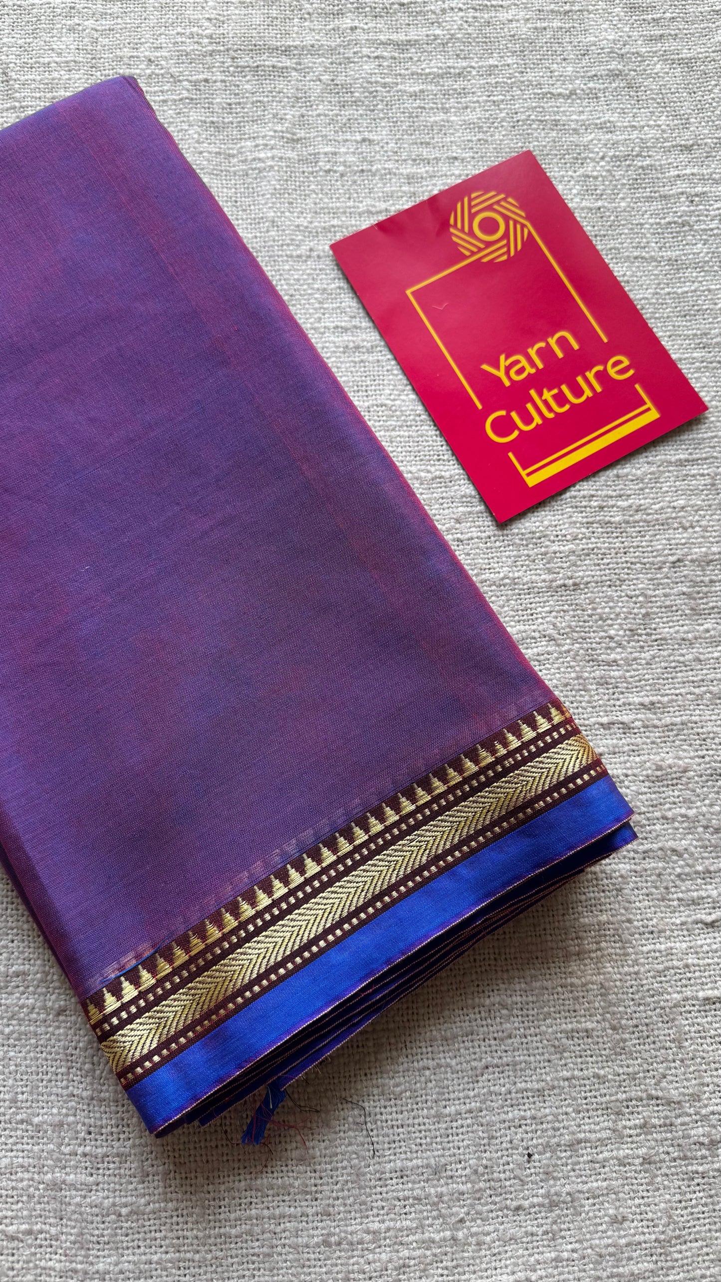 Purple pink with blue border narayanpet saree, soft cotton - YCWOTDNPFE28
