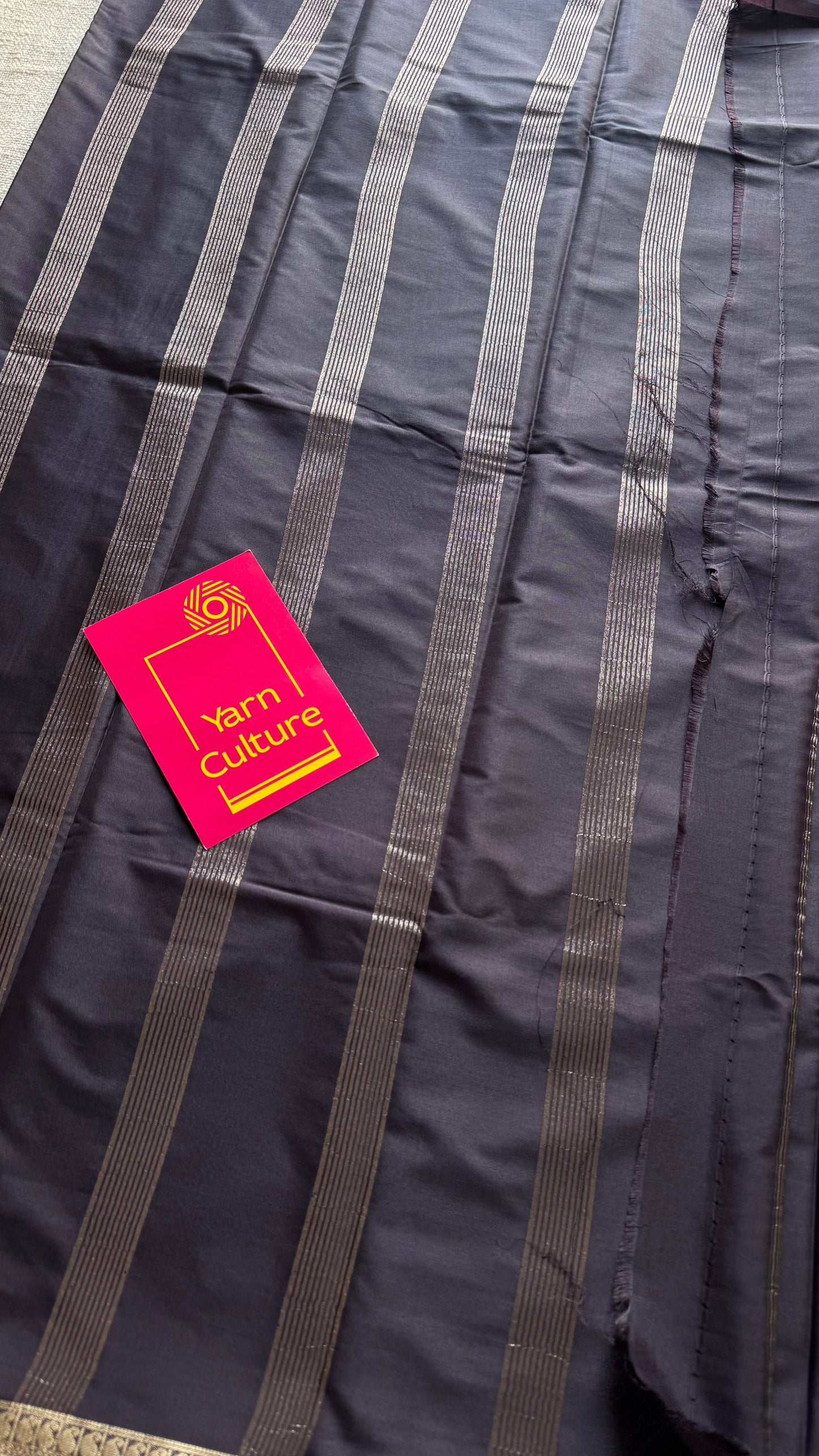 Brownish dark grey Mysore semi crepe silk saree - YCLOKFE234