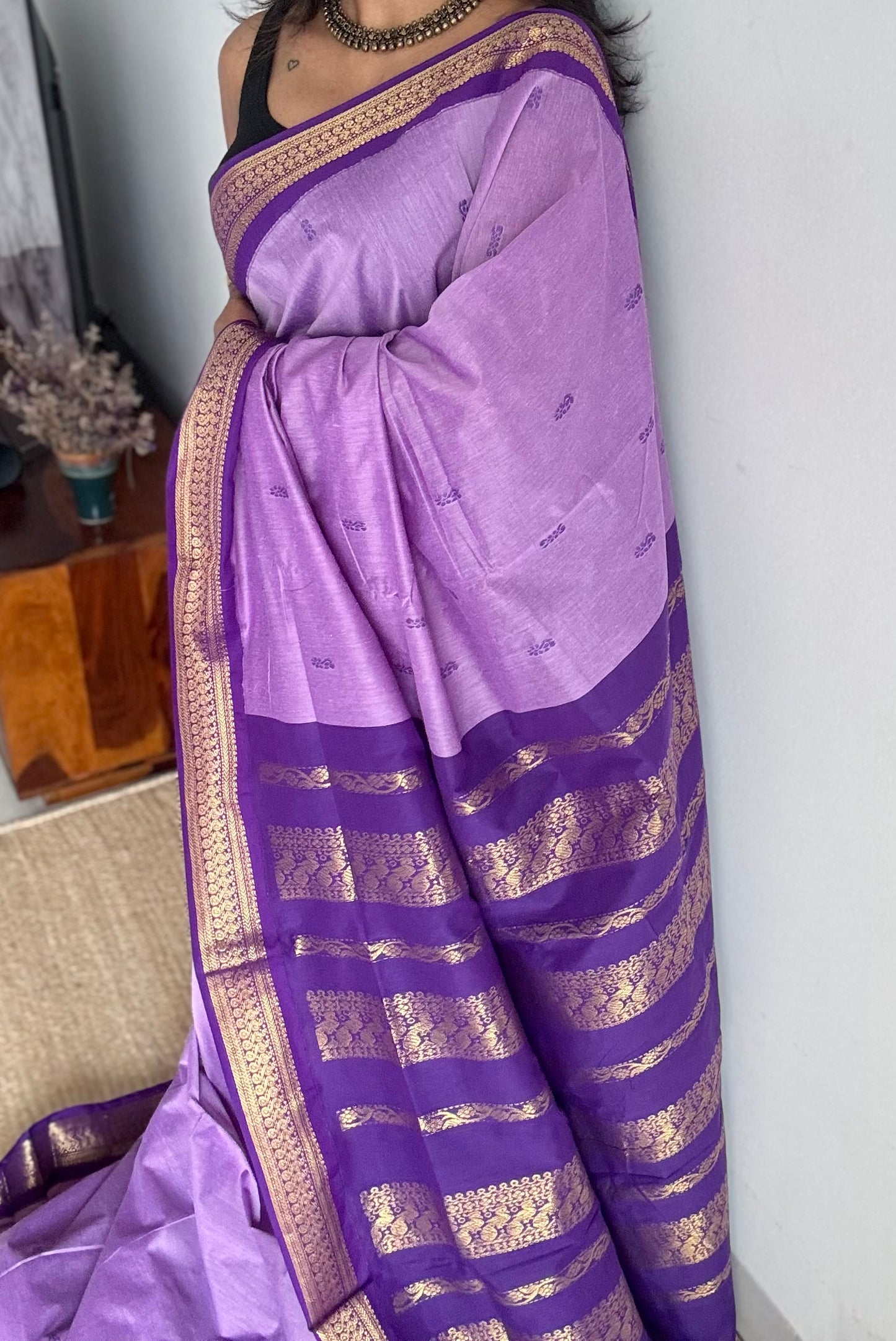Lavender with purple - cotton silk - YCCOTNSEKCS08