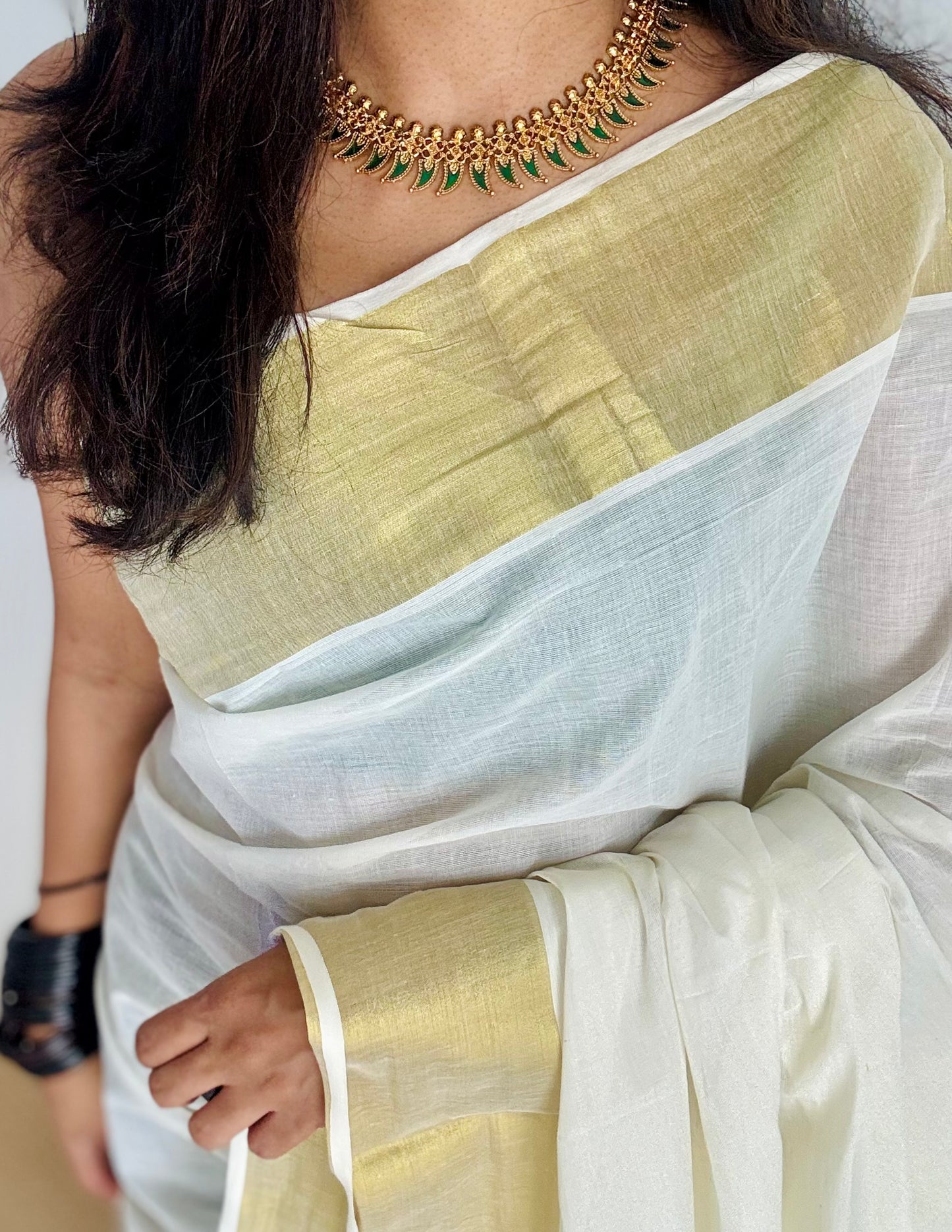 Green palakka neckpiece, with earrings - YCAGC239
