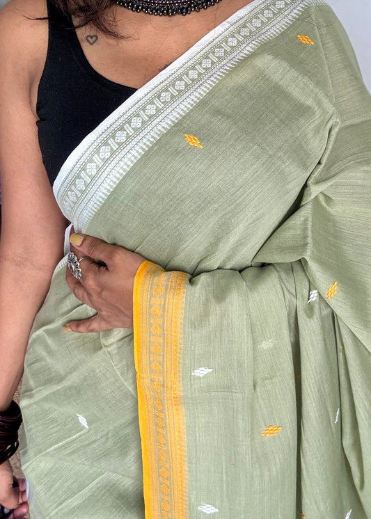 dhaniakhali saree, dhonekhali saree, bengal handloom saree, breathable summer saree, handloom saree