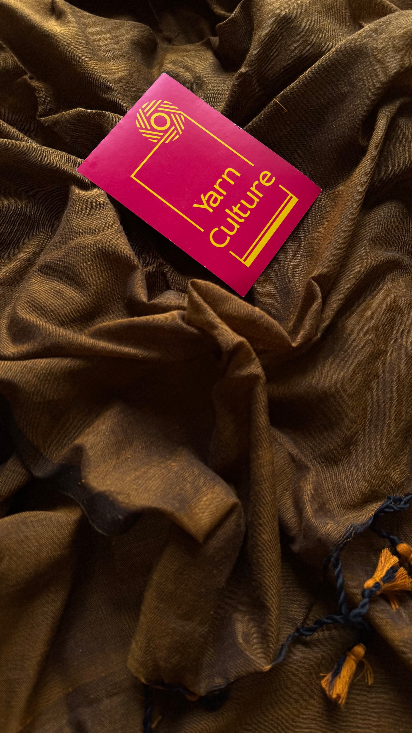 Mustard brown soft cotton saree  - YCBCKCAP24