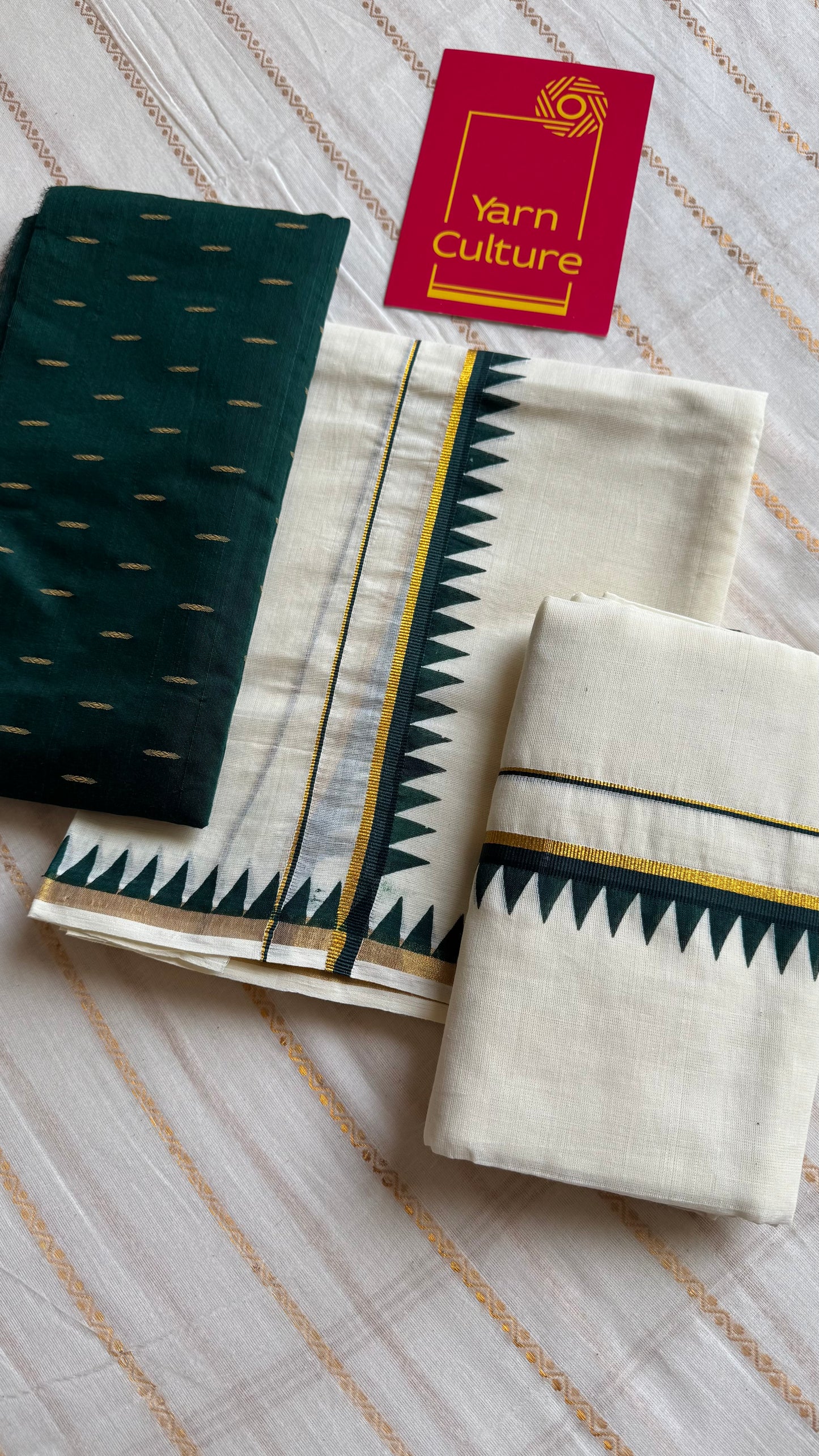 Set mund, dark green temple border - YCIEON115