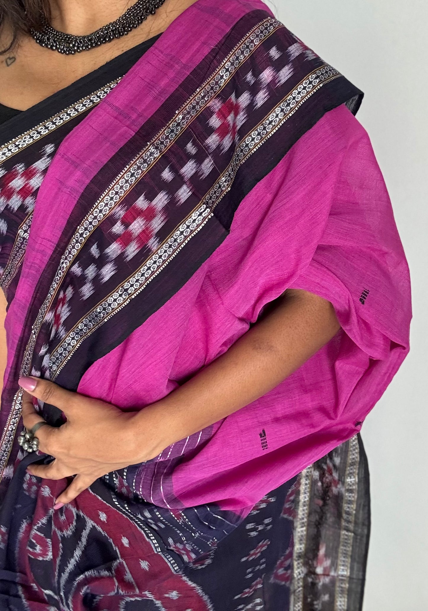 Jamuni - purple pink Sambalpuri handloom cotton - YCHOTESJA205