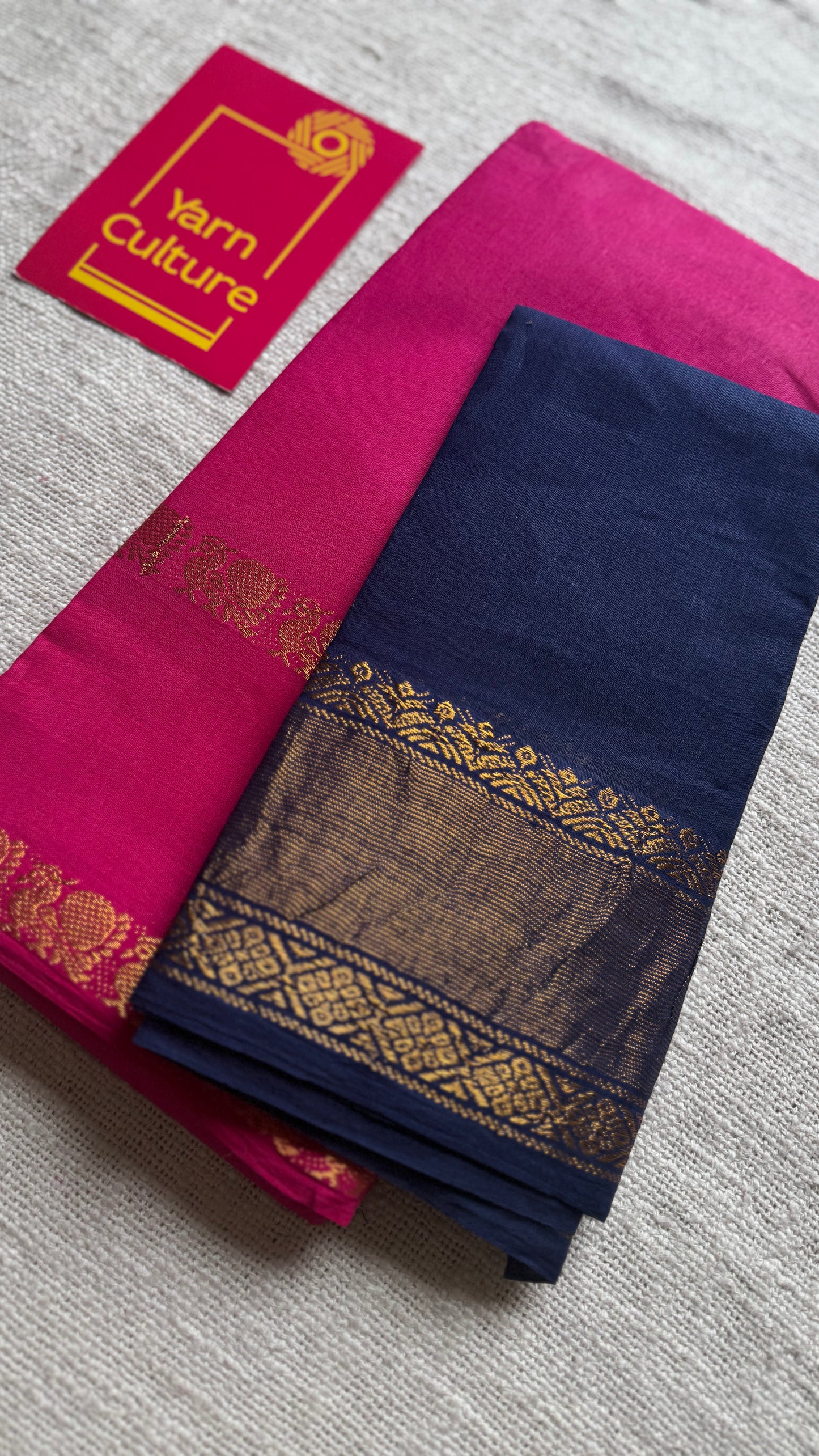 Hot pink rettaipettu peacock double border with contrast blouse - madurai kattuchayam - YCCOTNAURS14