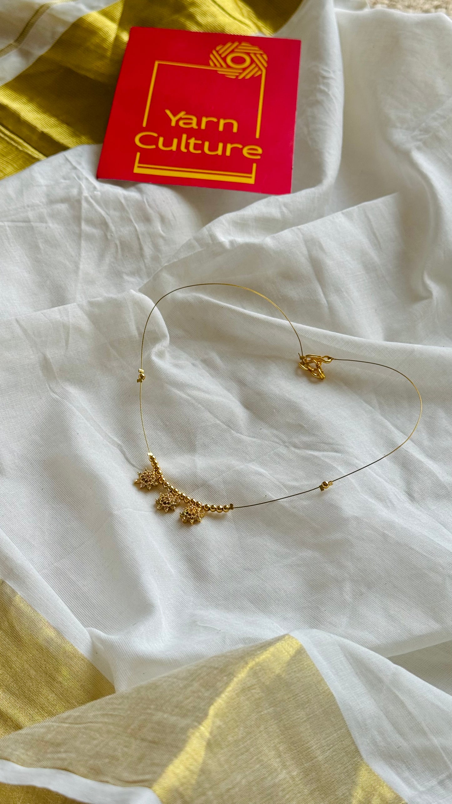 3 white stone pendants, invisible neckpiece - YCGPNP804