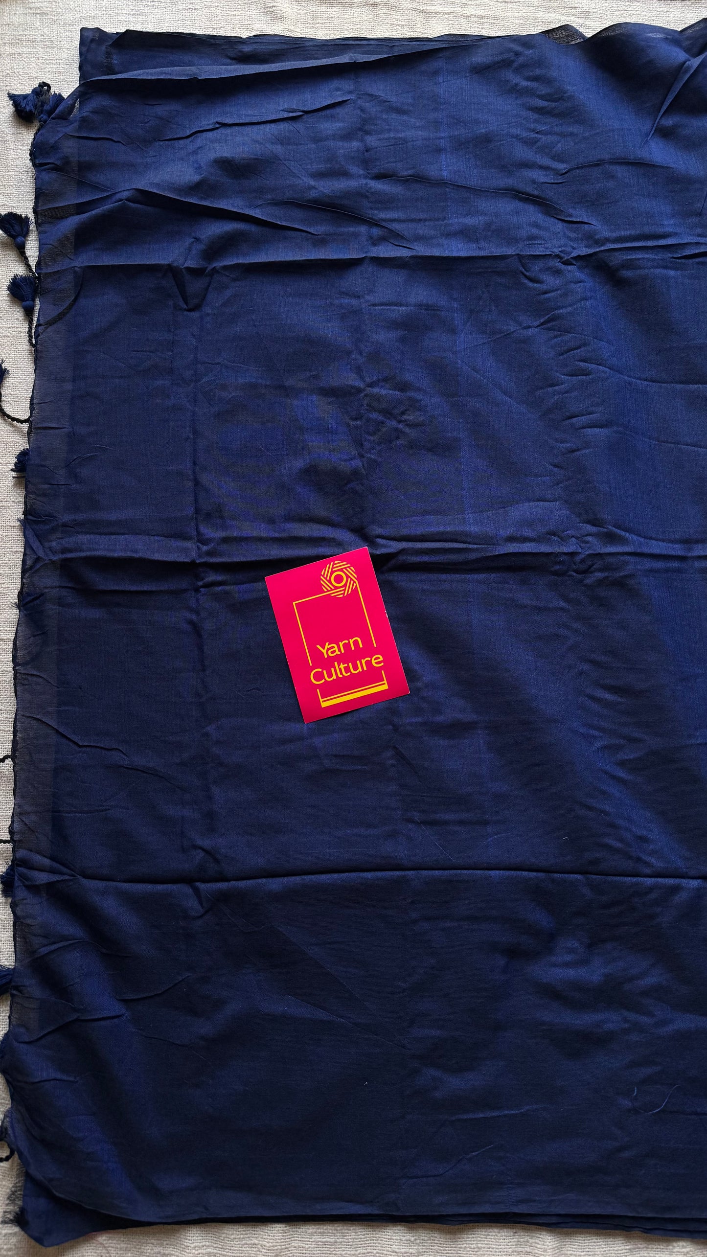 Dark blue soft cotton saree  - YCBCKCAP25