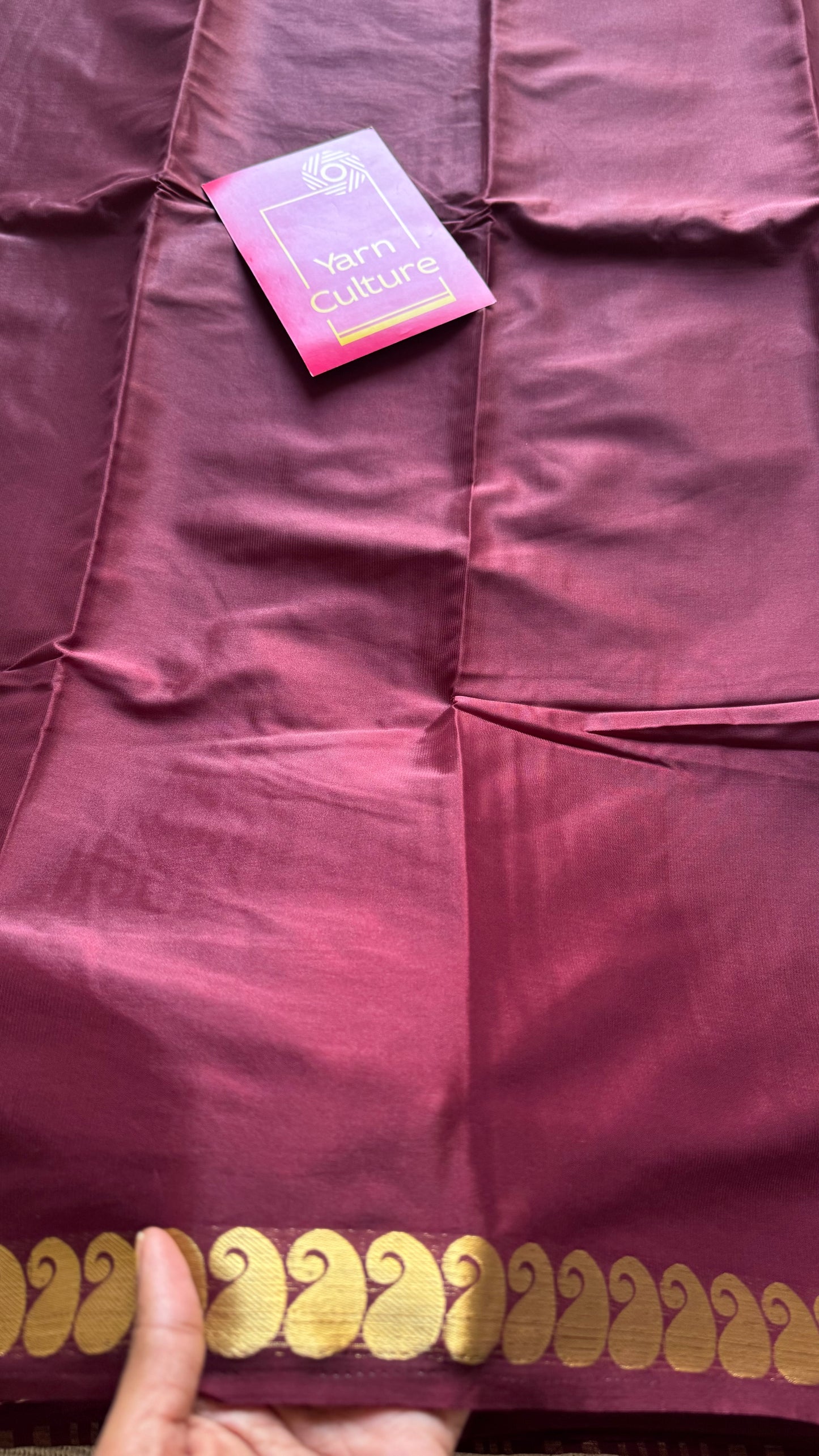 Maroon Mysore semi crepe silk saree - YCLOKFE238