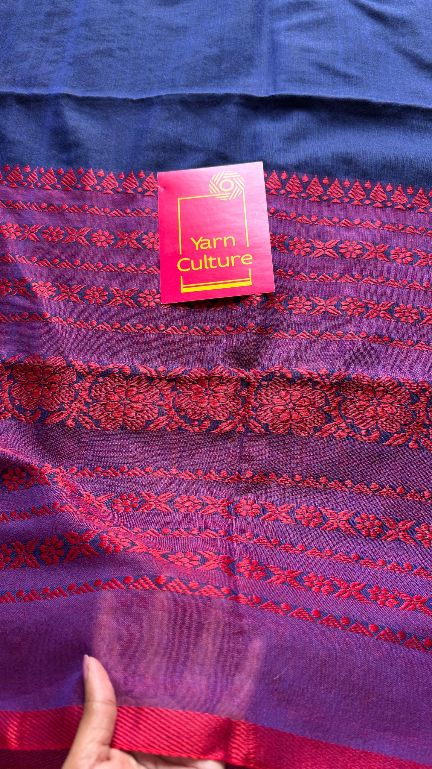 Blue with red and purple threadwork, begampuri soft cotton - YCBCBPJA200
