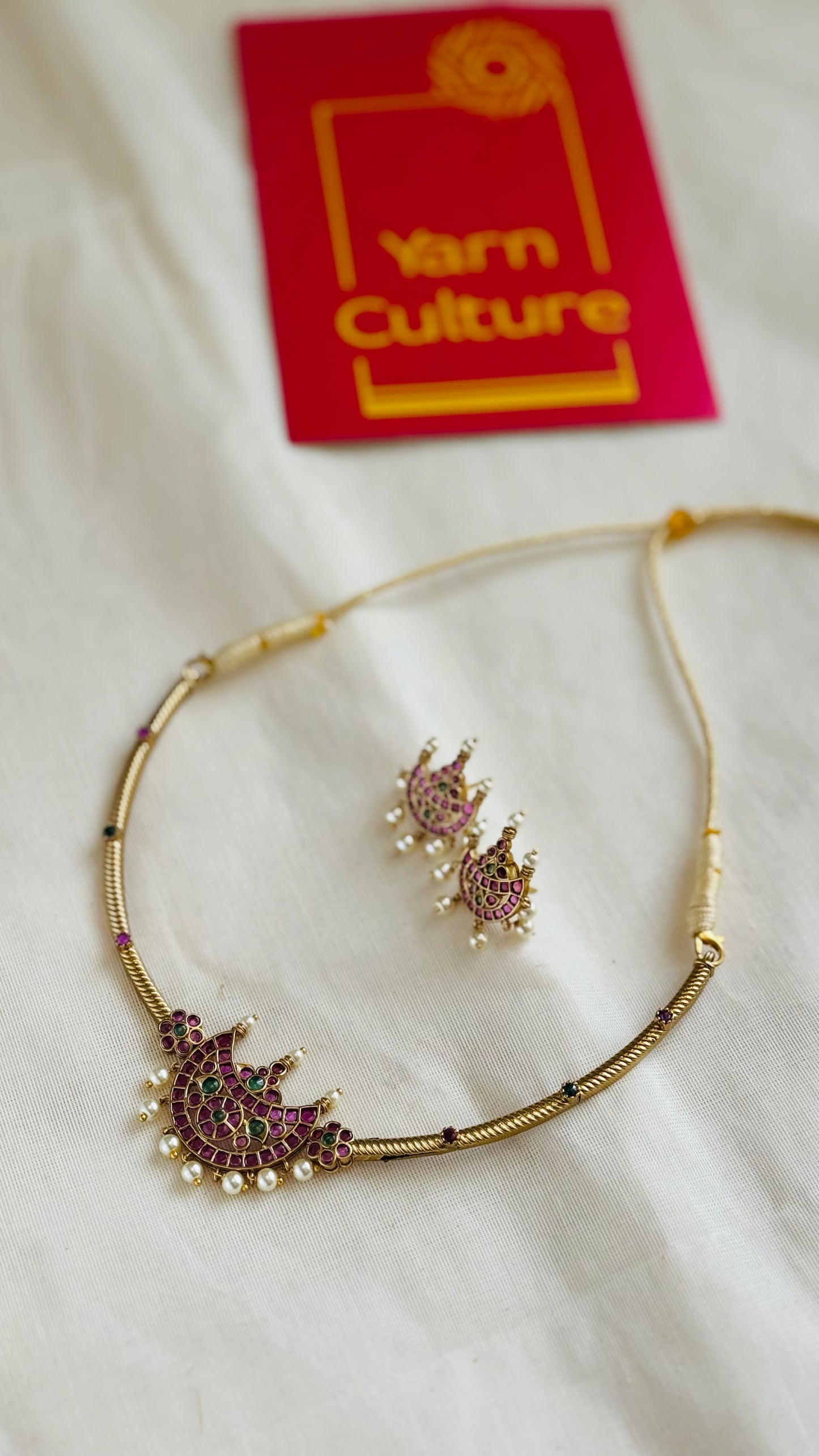 Kemp attigai with earrings - YCGPNP748