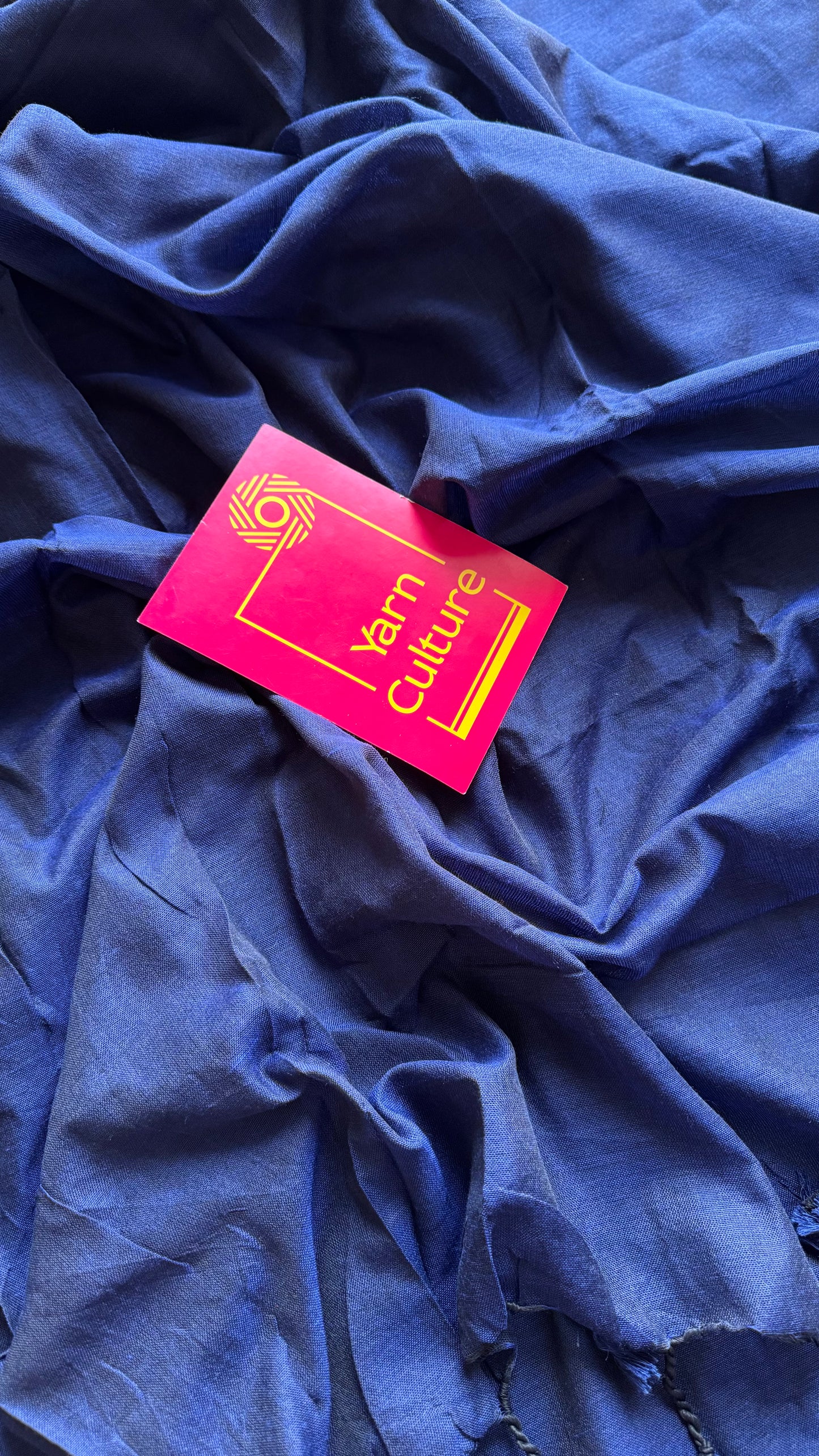 Dark blue soft cotton saree  - YCBCKCAP25