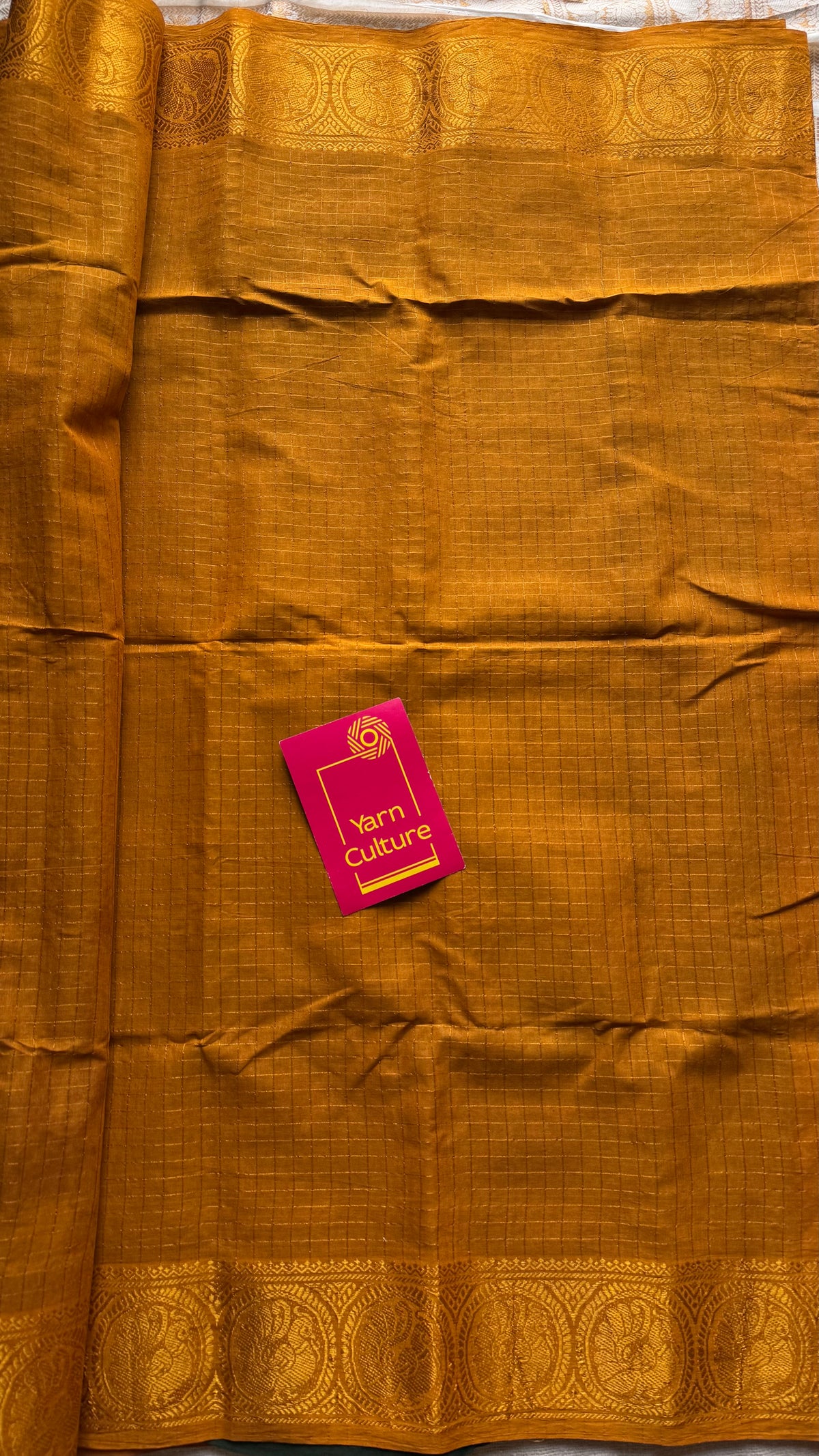 Dark green with yellow, sungudi cotton half-half saree - YCCOTNIDOC22