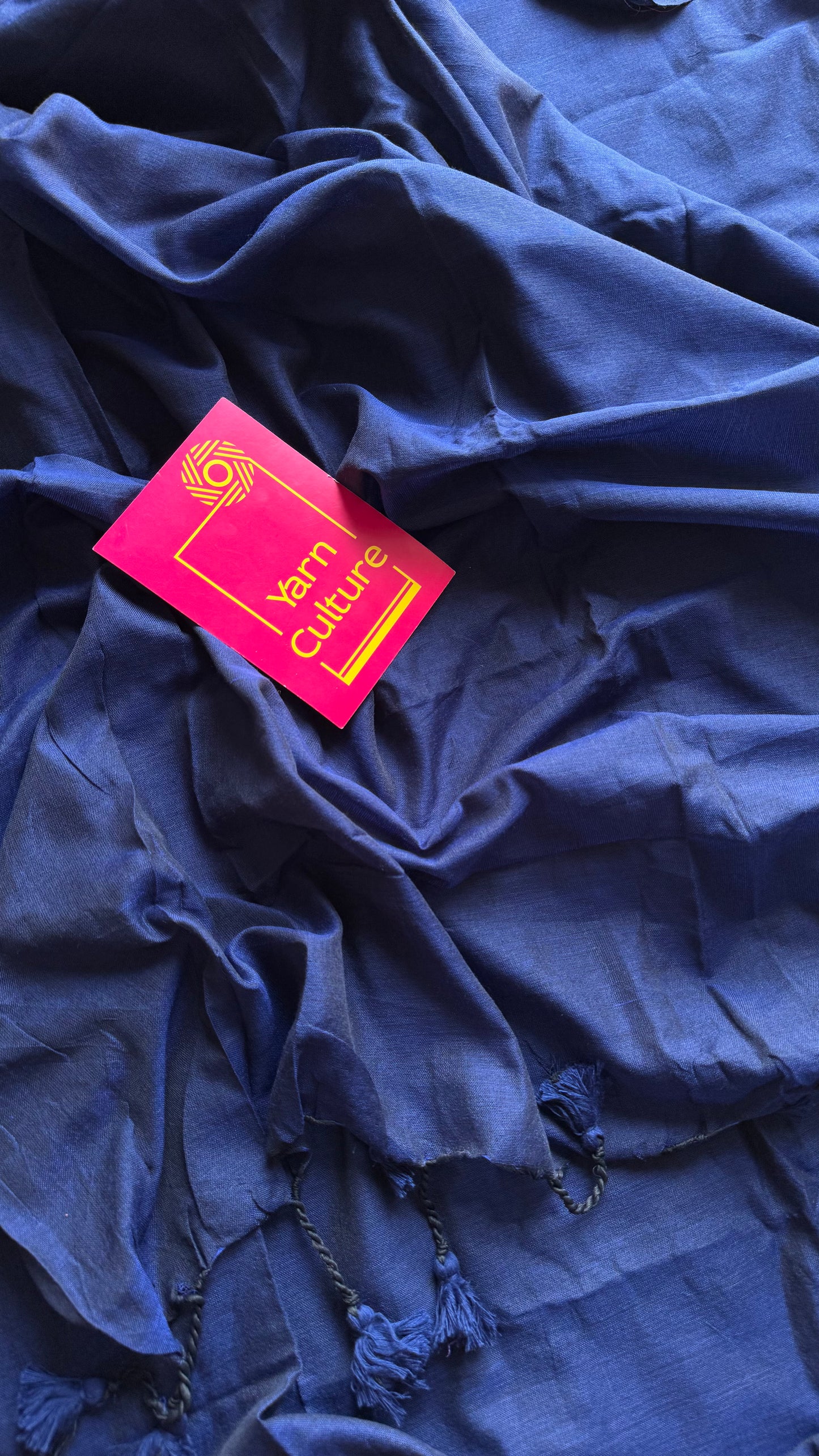 Dark blue soft cotton saree  - YCBCKCAP25