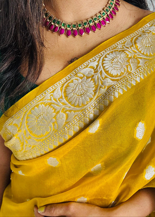 Purple pink (vadamalli) nagapadam neckpiece, with earrings - YCGPNP616