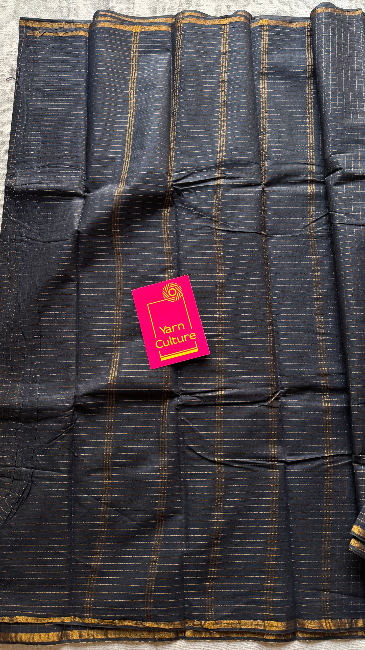 Black mini kattam kattuchayam dyed madurai cotton saree - YCCOTNMSFE109