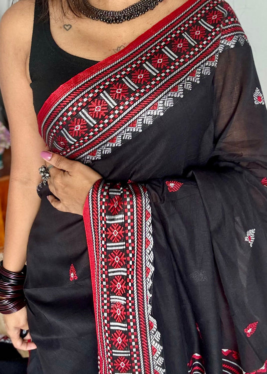 Banshori (বাঁশৰী) - Flute, evoking harmony and melody in the balance of colors, soft cotton - YCHOTEAJA207