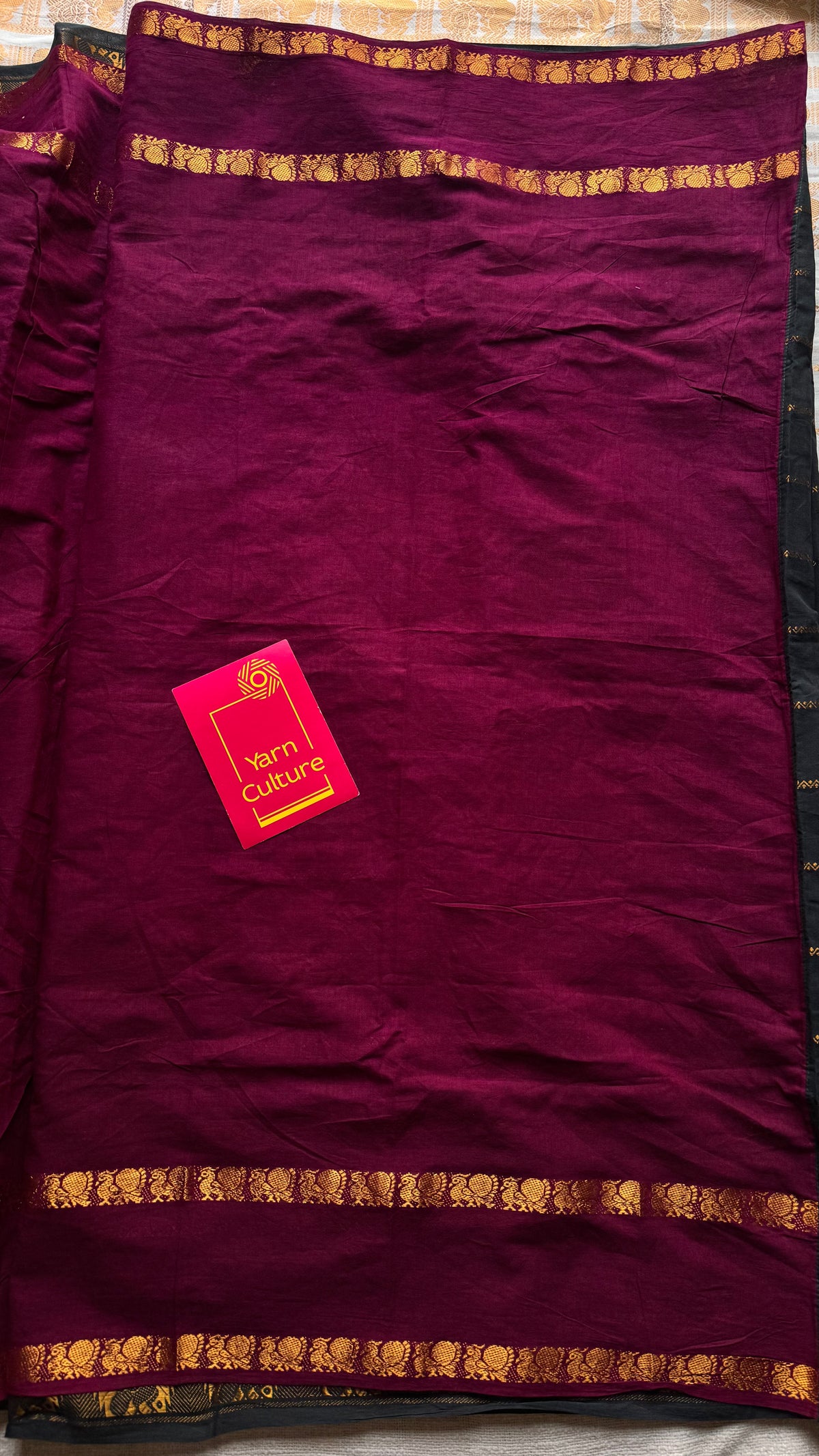 Black with purple pink (vadamalli), sungudi cotton half-half saree - YCCOTNIDOC21
