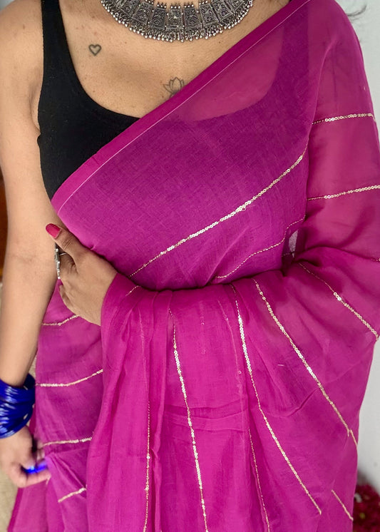Purple pink mul with silver sequins - YCBCMCLSE52