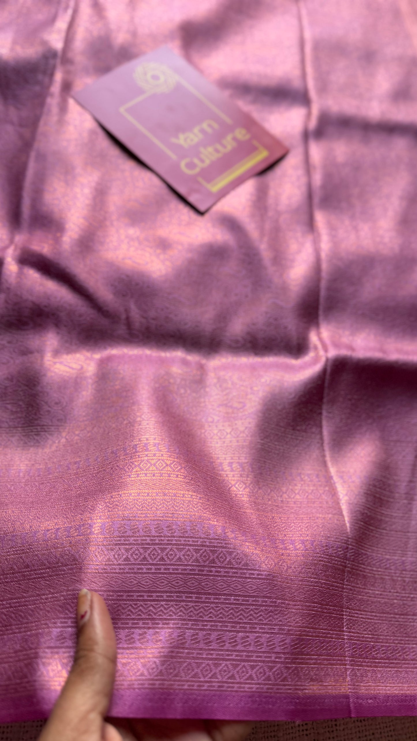 Lavender pink dual tone, antique gold zari, semi -silk - YCDOSOCSS01