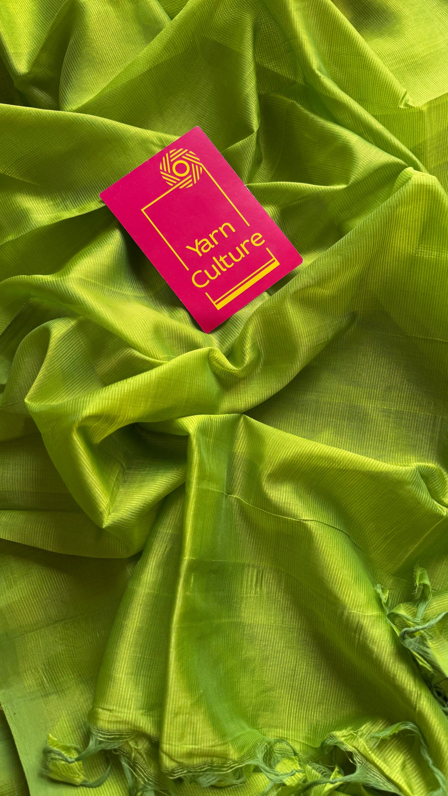 Plain lime green, mangalgiri silk cotton, handwoven, soft, light weight - YCWOTDMSAP219