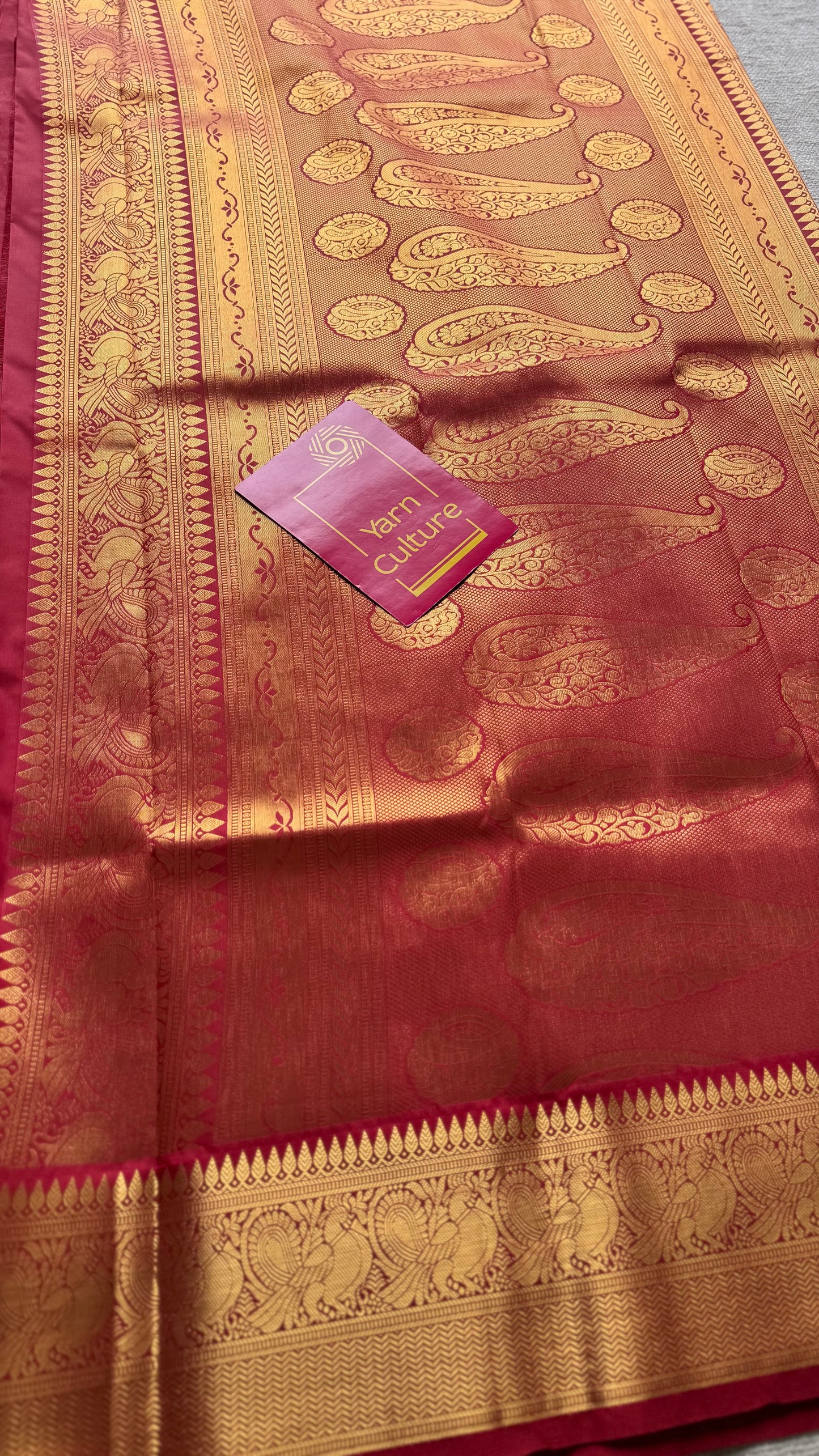 Thousand gold buttas, red, semi-silk - YCCOTNAUSS57